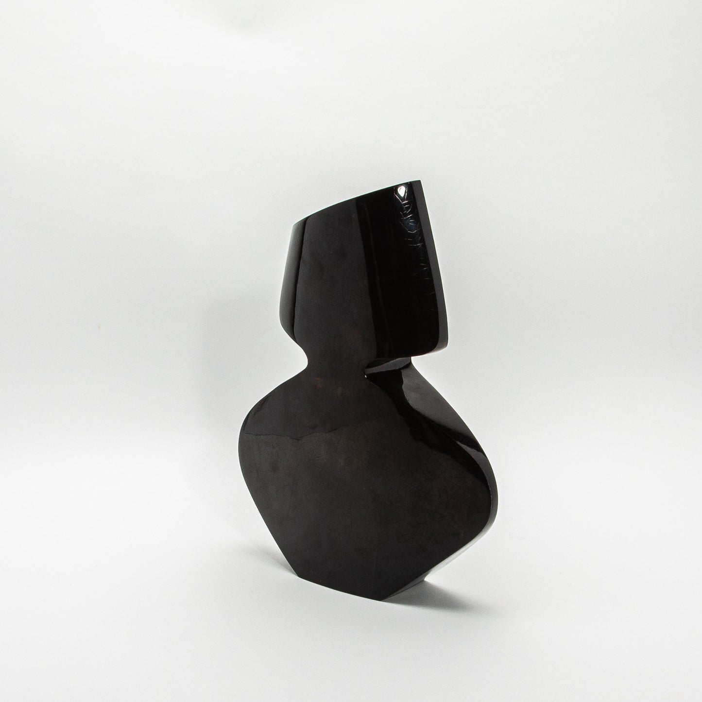 Sculptural Vase in Black Shell by R&Y Augousti