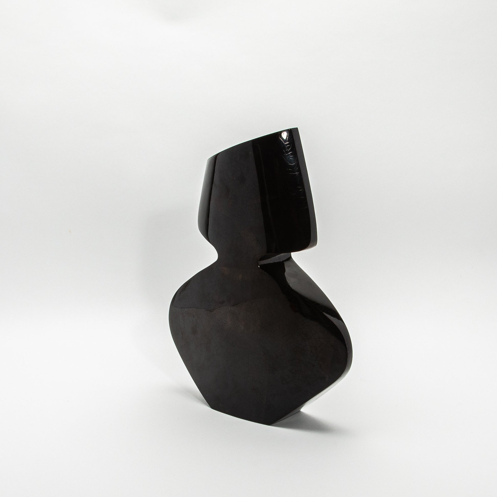 Sculptural Vase in Black Shell by R&Y Augousti