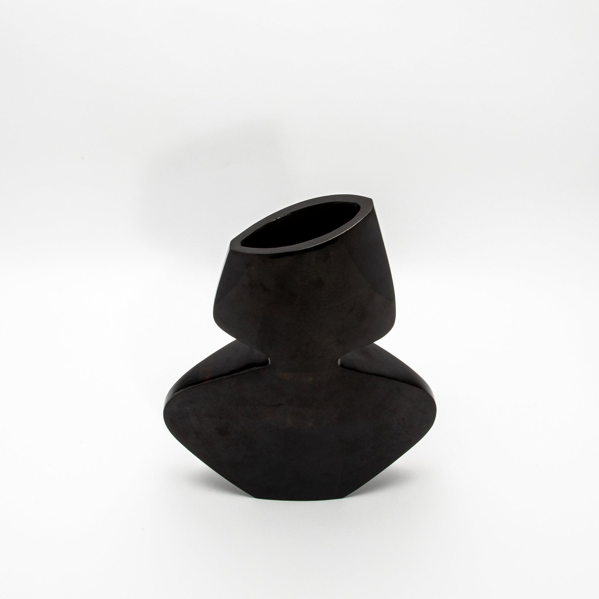 Sculptural Vase in Black Shell by R&Y Augousti