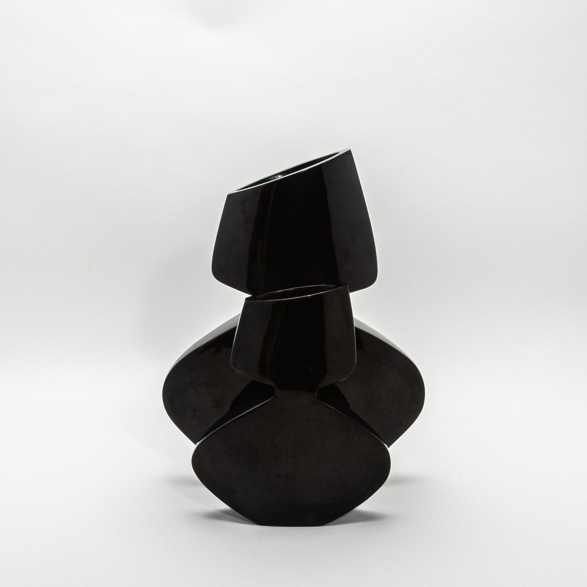 Sculptural Vase in Black Shell by R&Y Augousti