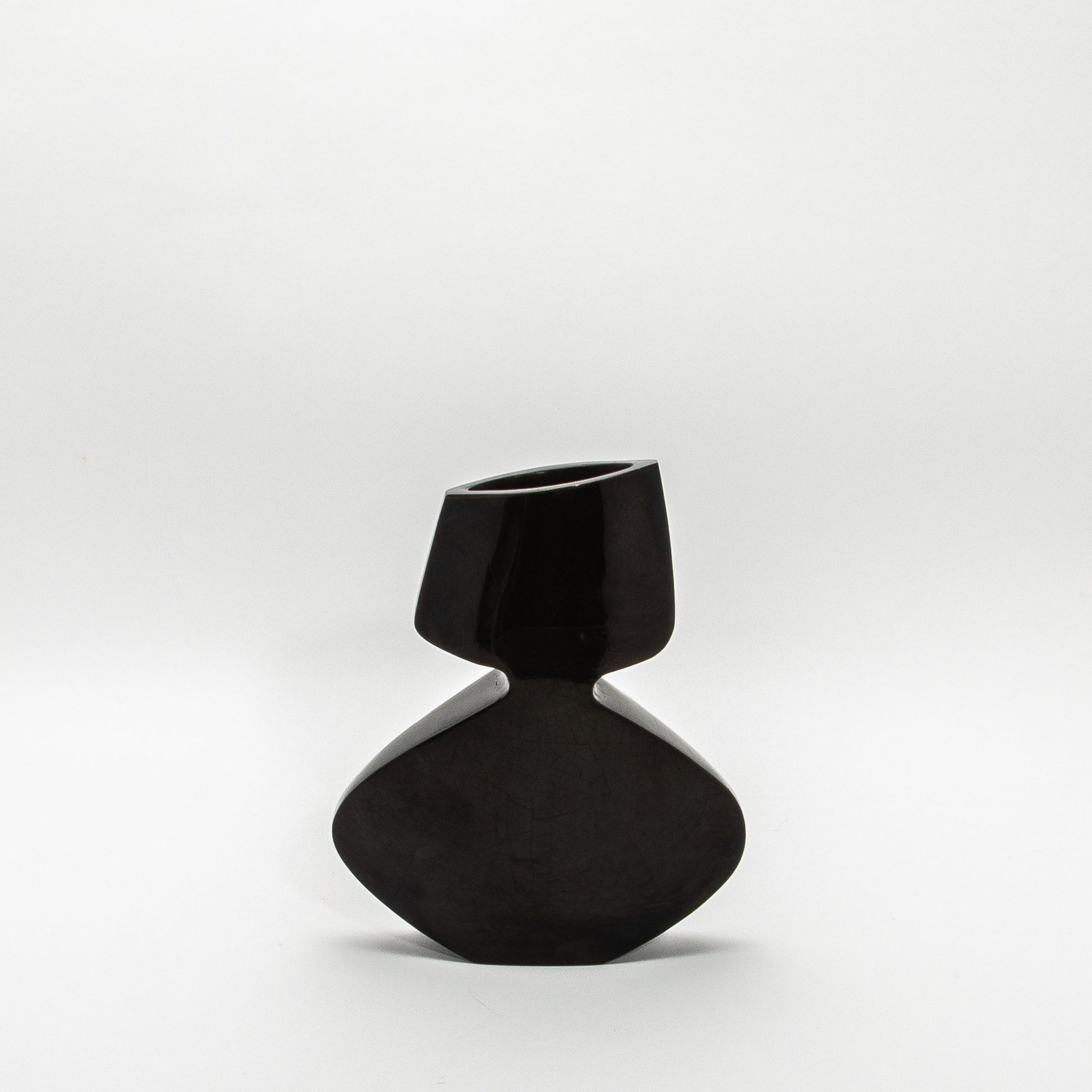 Sculptural Vase in Black Shell by R&Y Augousti