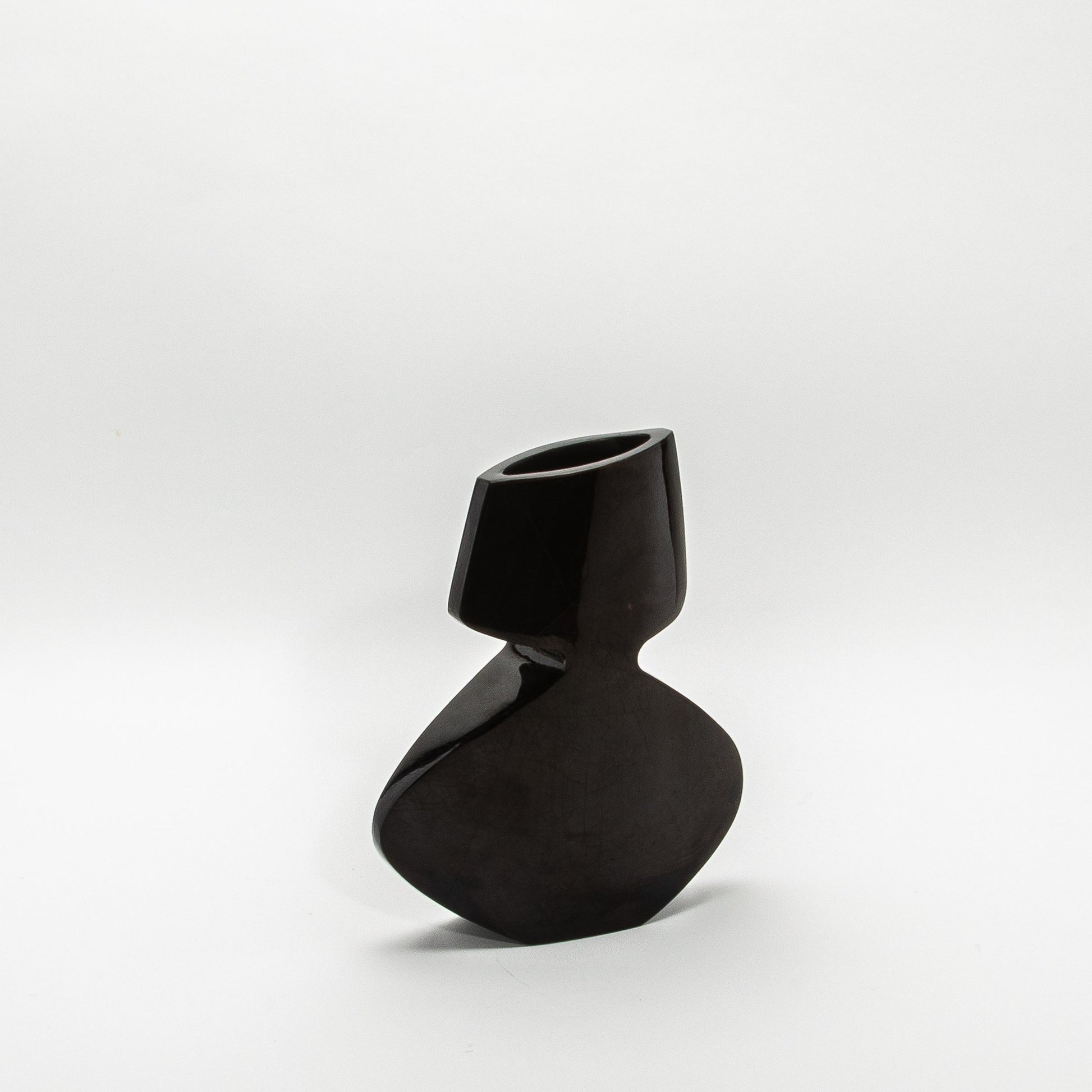 Sculptural Vase in Black Shell by R&Y Augousti
