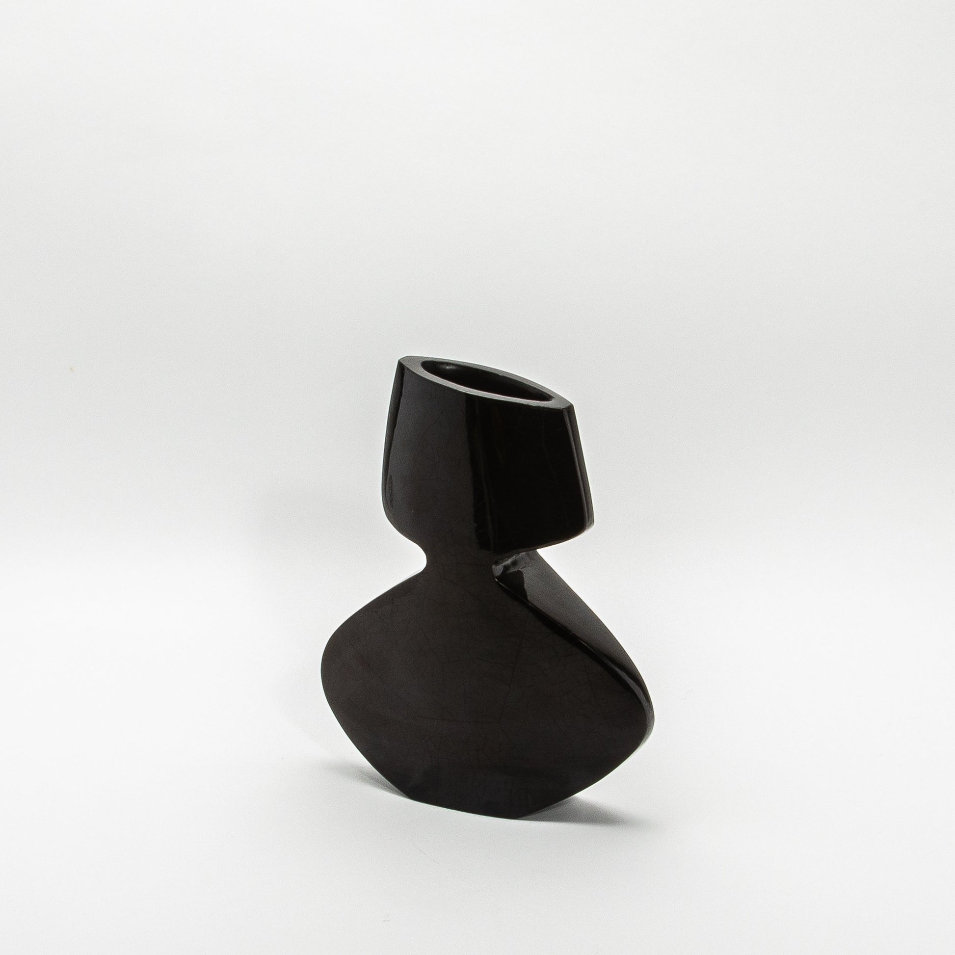 Sculptural Vase in Black Shell by R&Y Augousti