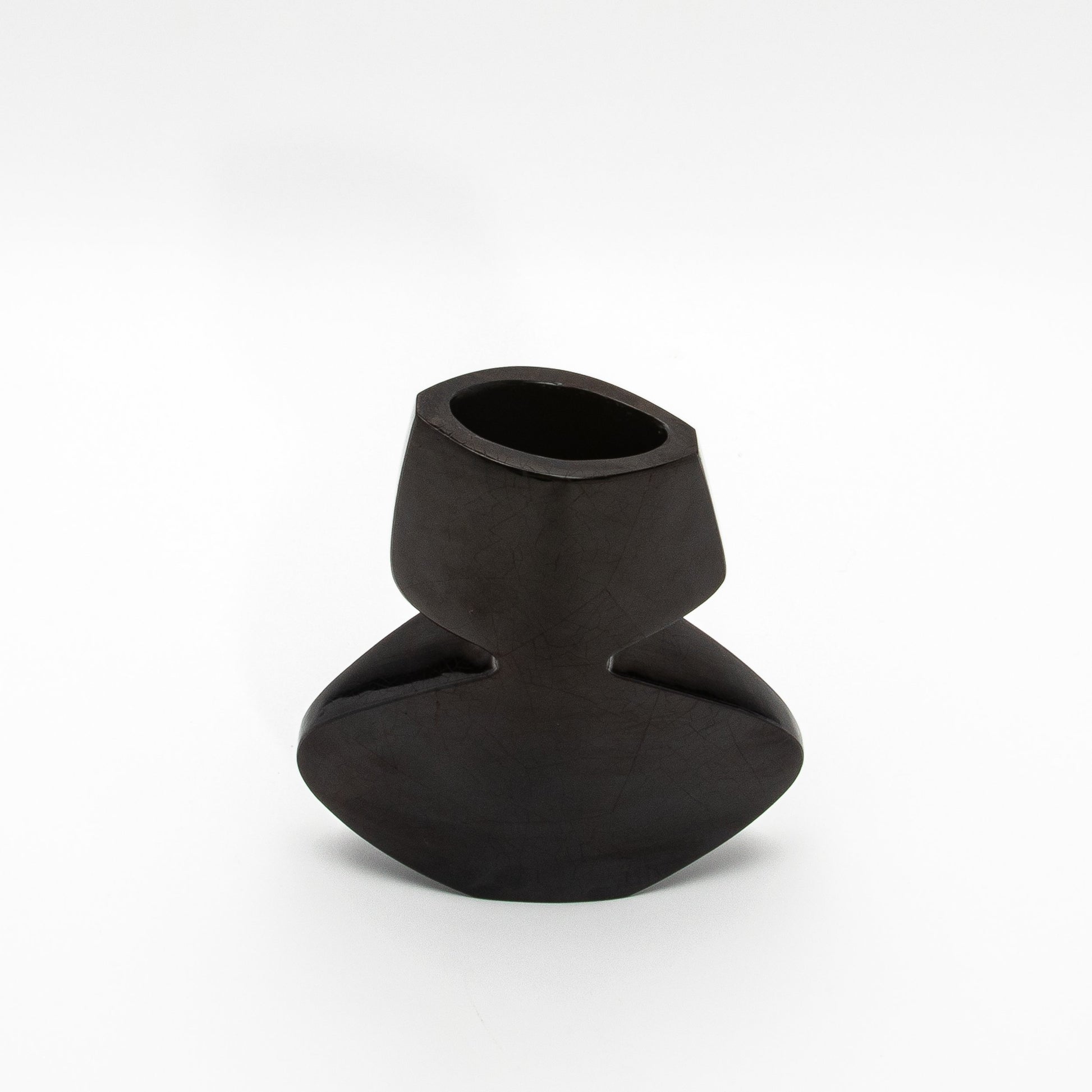 Sculptural Vase in Black Shell by R&Y Augousti