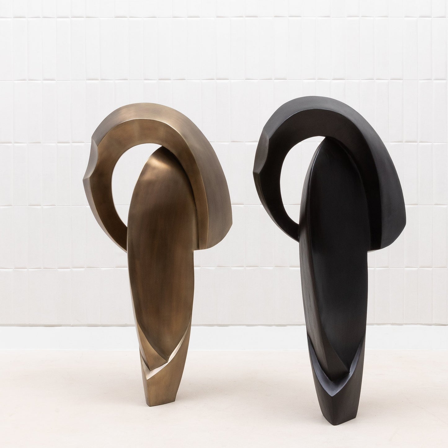 Modern Abstract Sculpture in Black Oak by Patrick Coard Paris