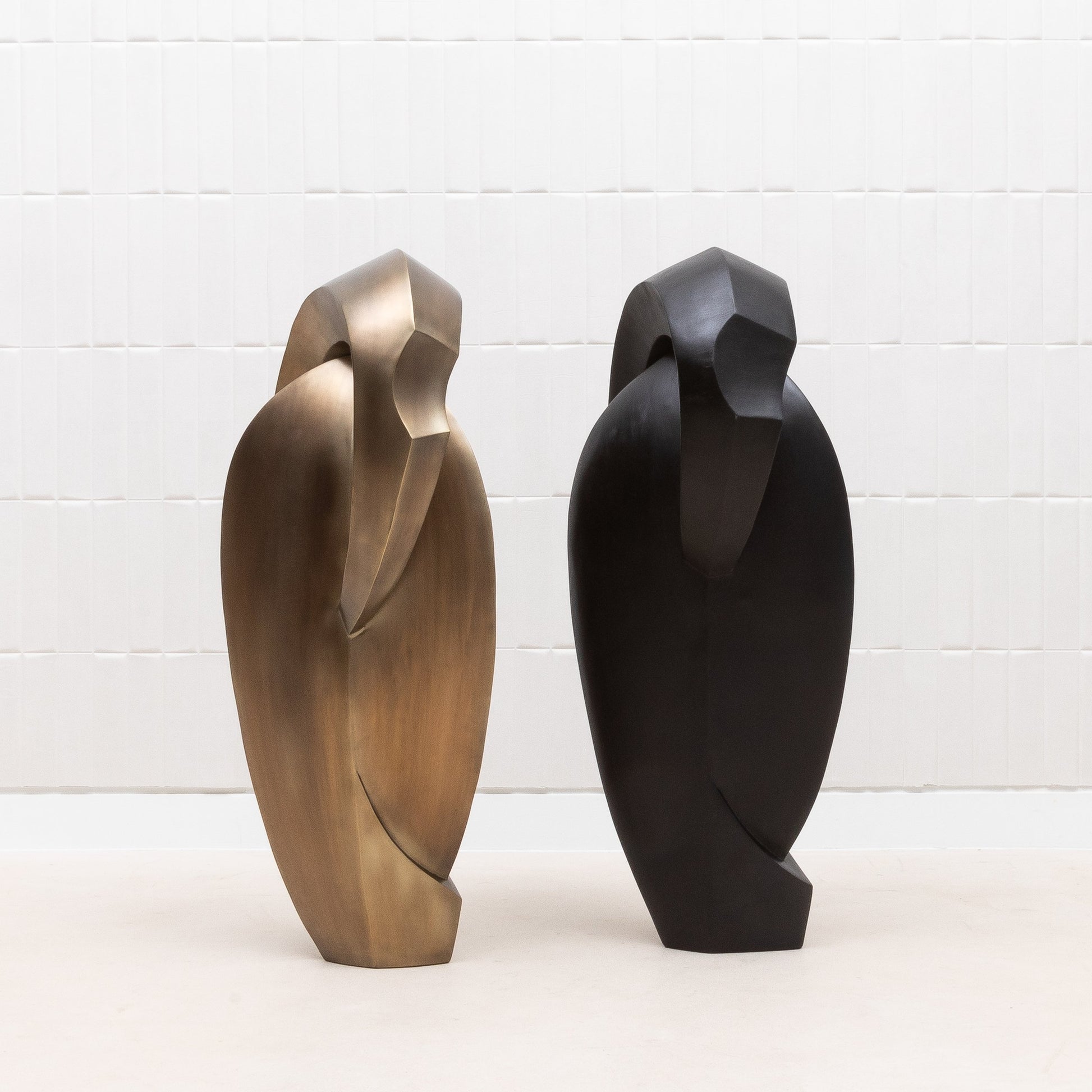 Modern Abstract Sculpture in Black Oak by Patrick Coard Paris