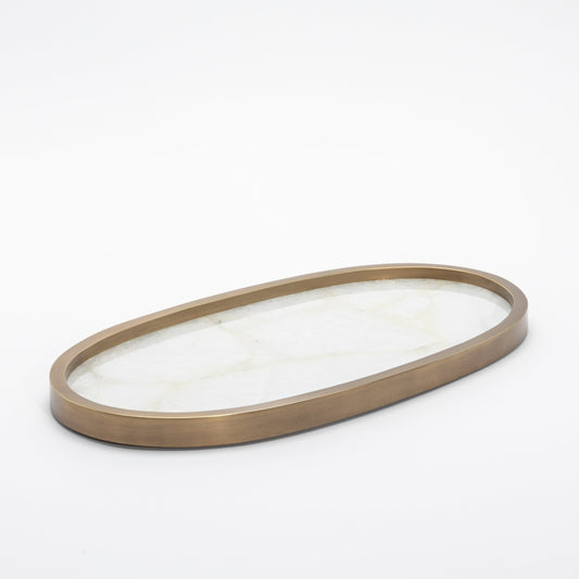 Tray in Quartz with Bronze Patina Brass by Kifu Paris