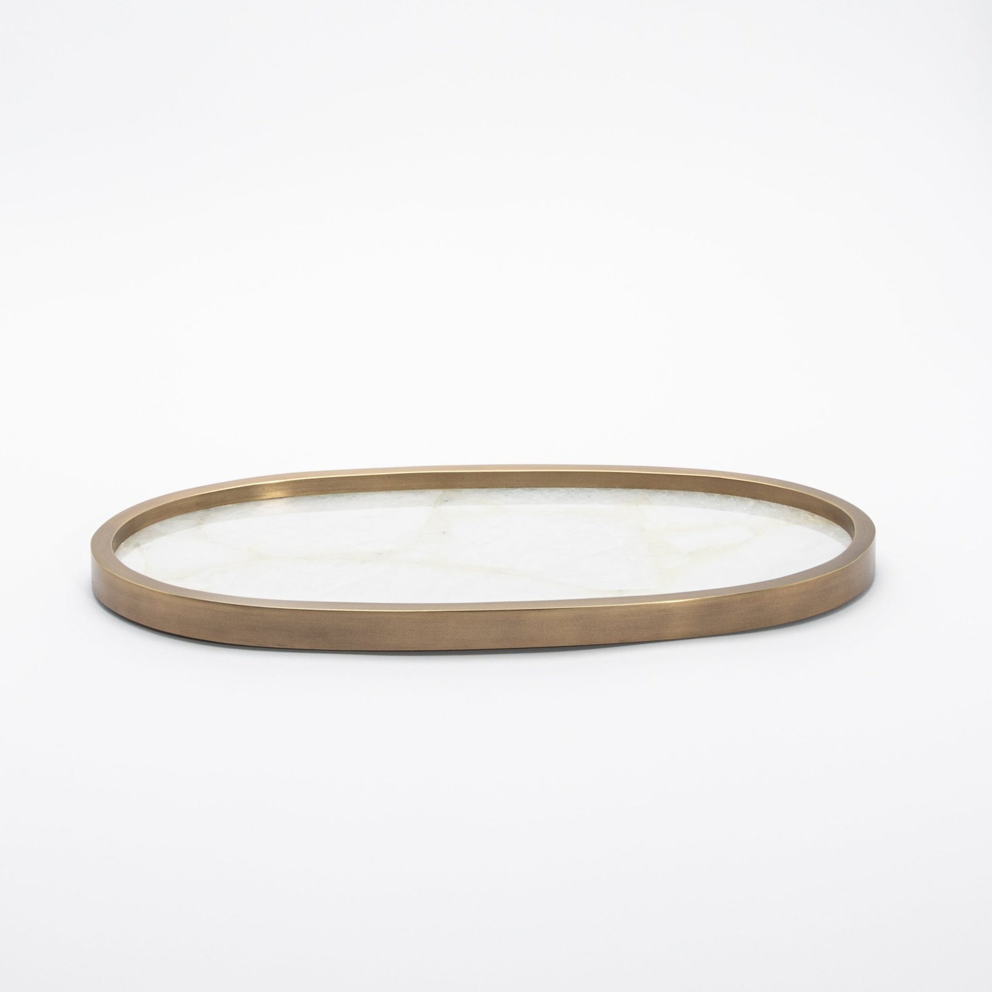 Tray in Quartz with Bronze Patina Brass by Kifu Paris