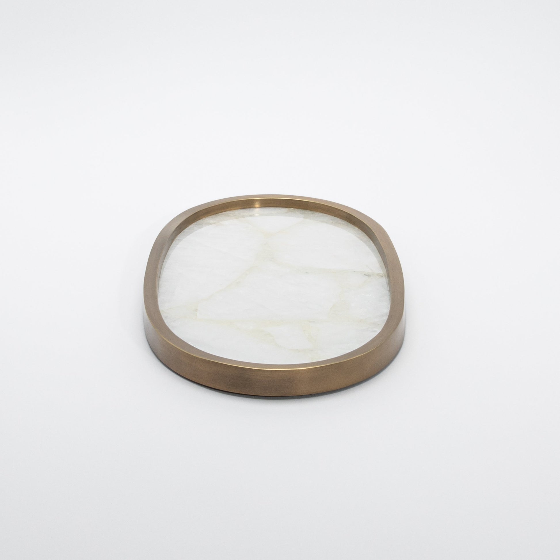 Tray in Quartz with Bronze Patina Brass by Kifu Paris