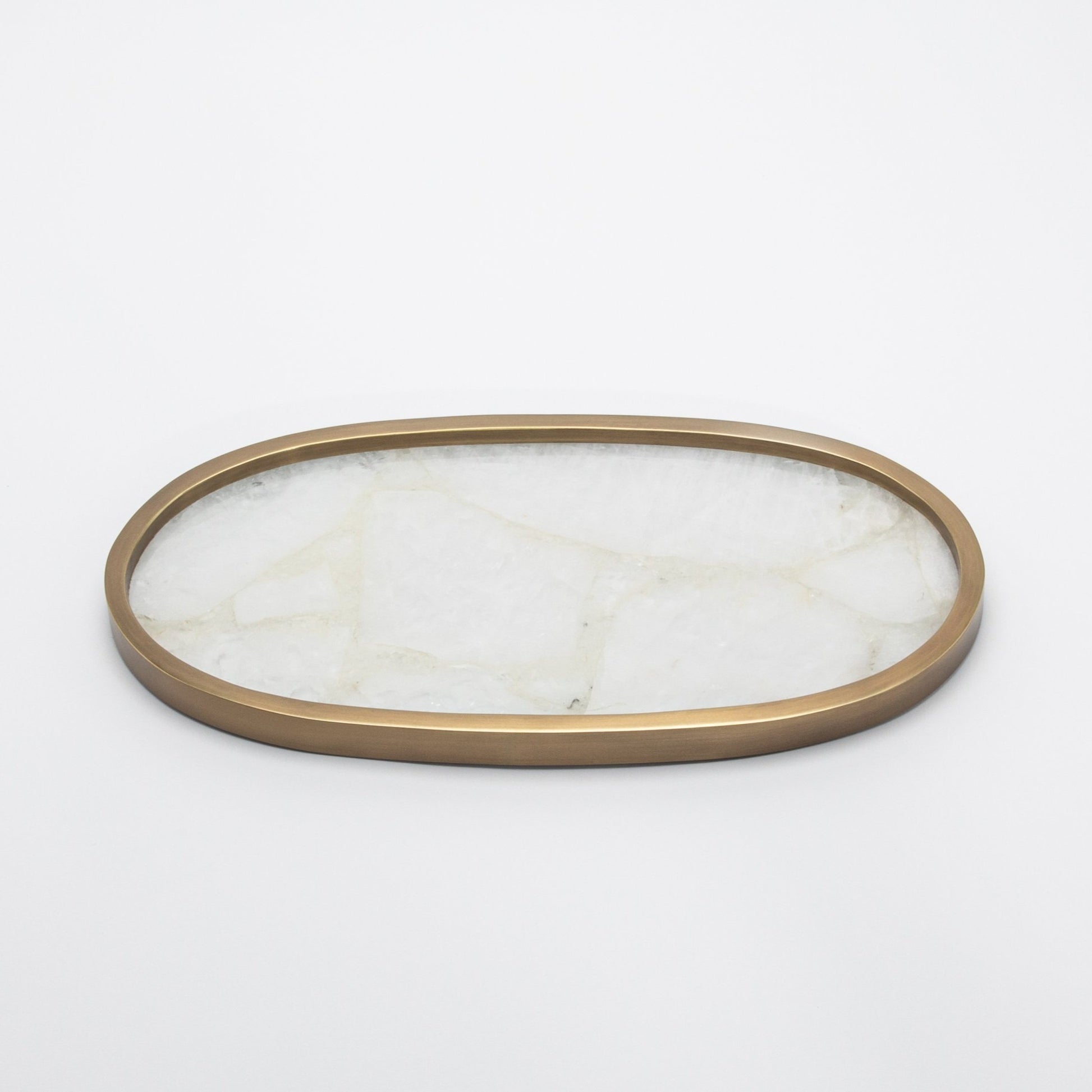 Tray in Quartz with Bronze Patina Brass by Kifu Paris