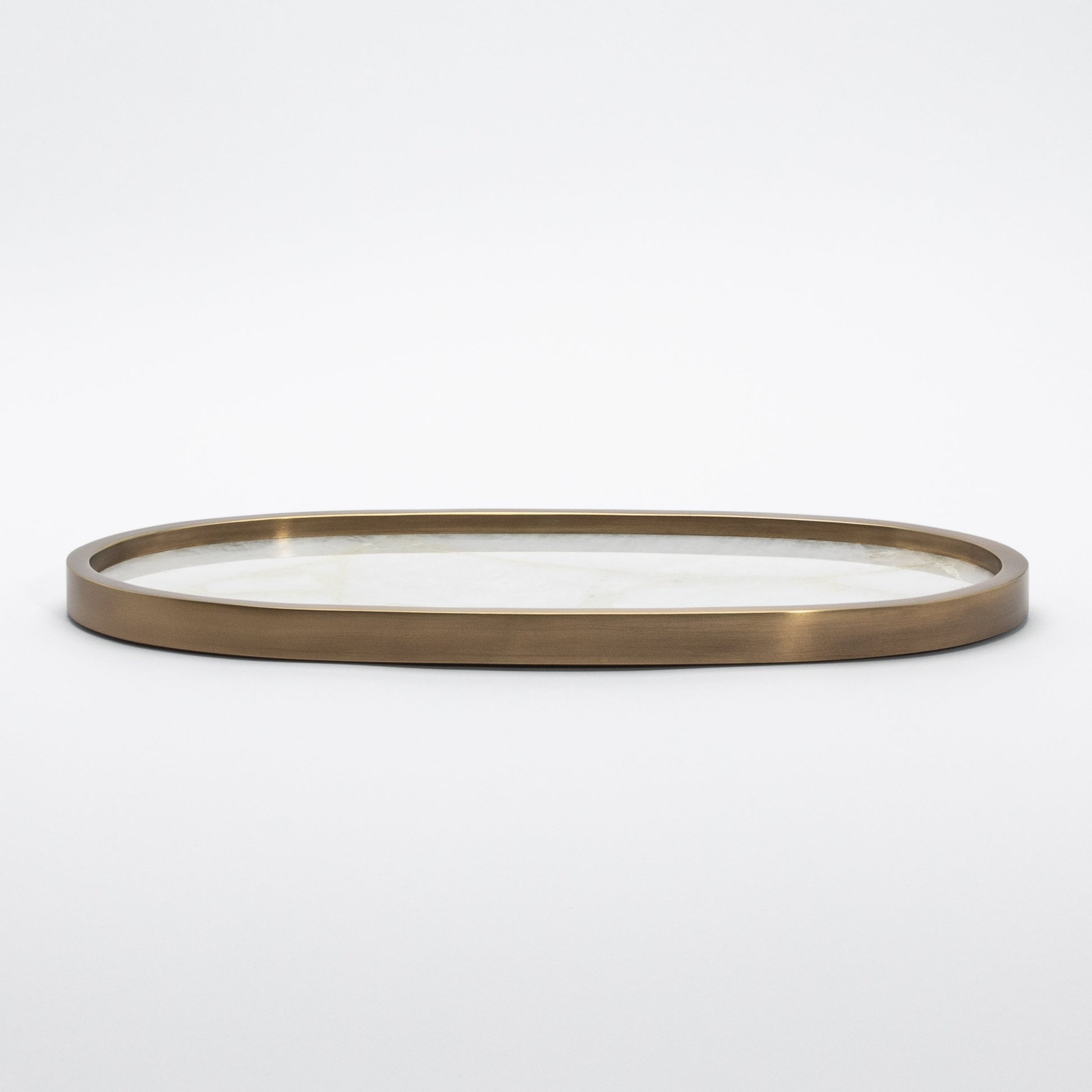Tray in Quartz with Bronze Patina Brass by Kifu Paris