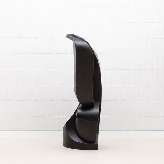 Modern Abstract Sculpture in Black Oak by Patrick Coard Paris