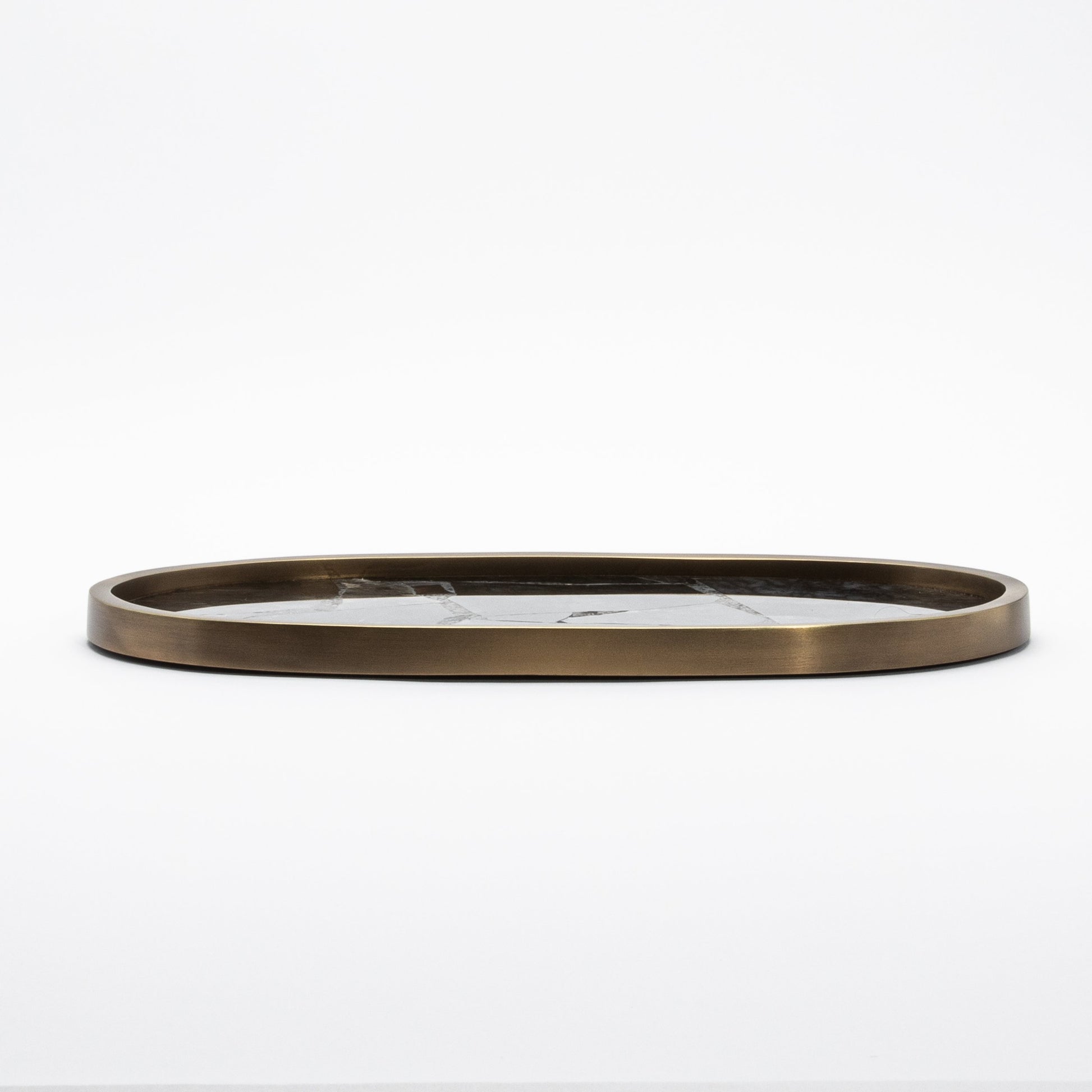 Tray in Quartz with Bronze Patina Brass by Kifu Paris