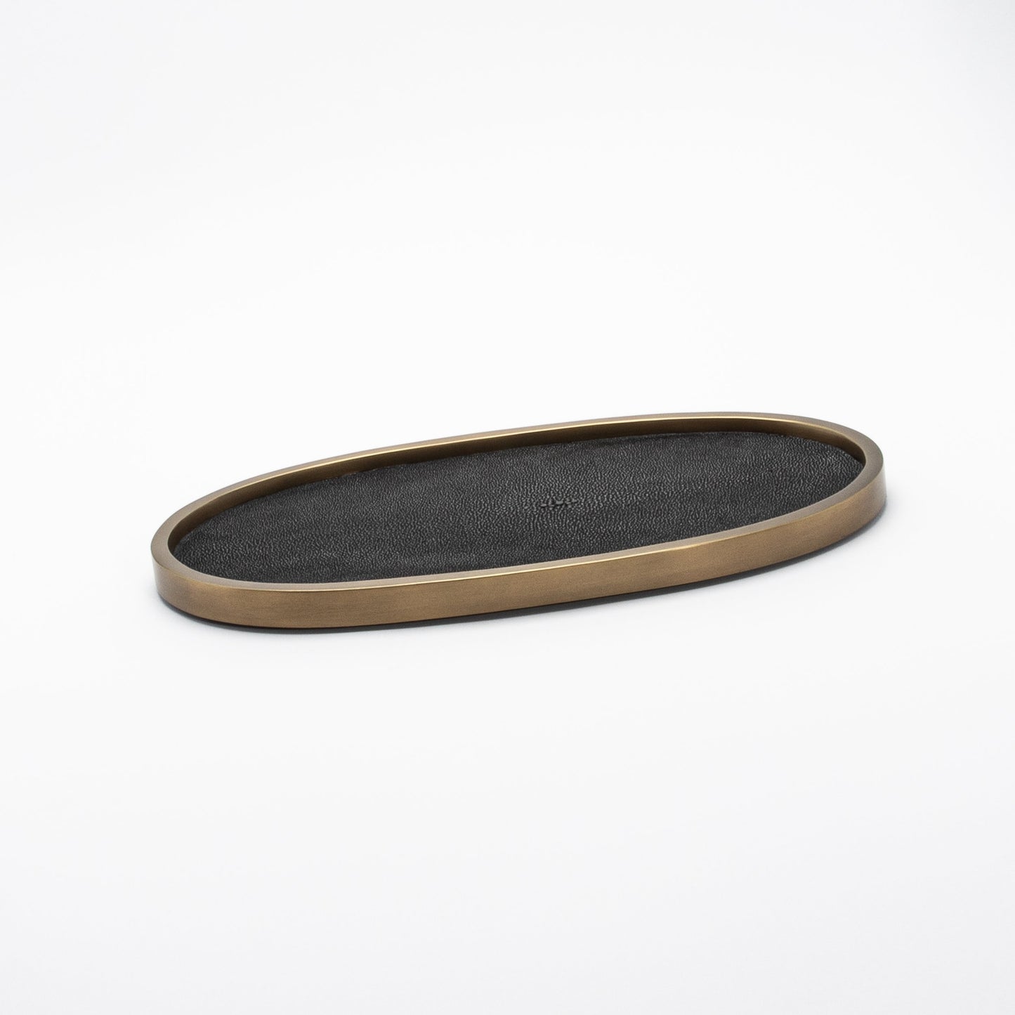 Tray in Shagreen with Bronze Patina Brass by Kifu Paris