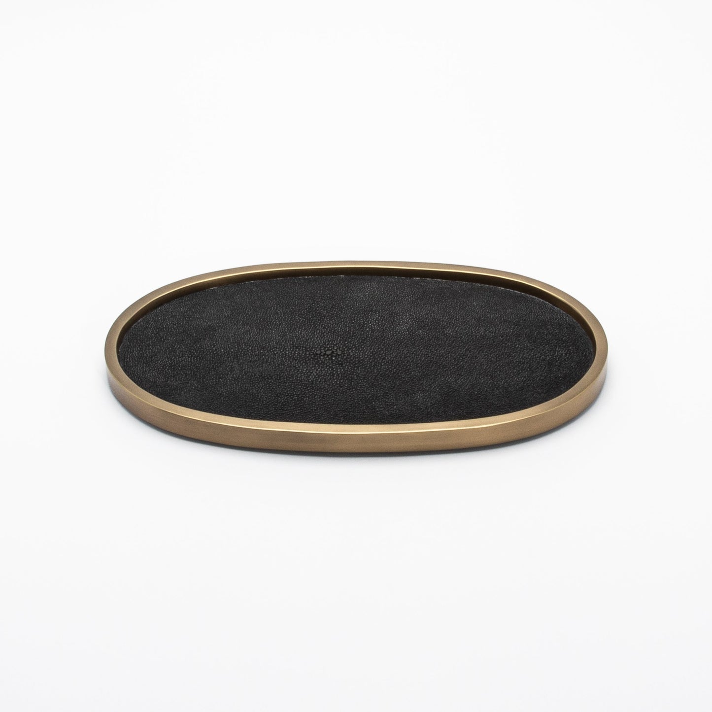 Tray in Shagreen with Bronze Patina Brass by Kifu Paris