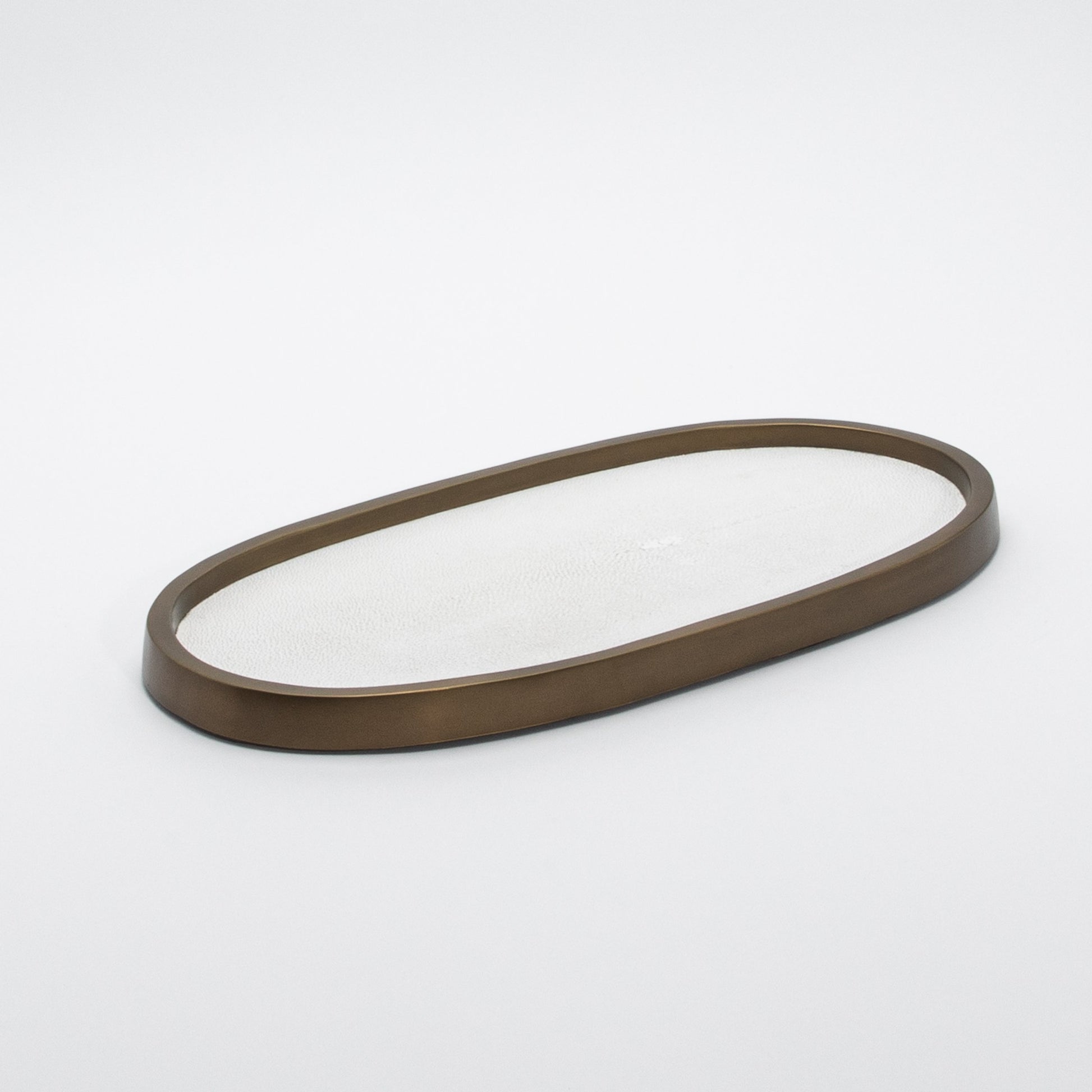 Tray in Shagreen with Bronze Patina Brass by Kifu Paris