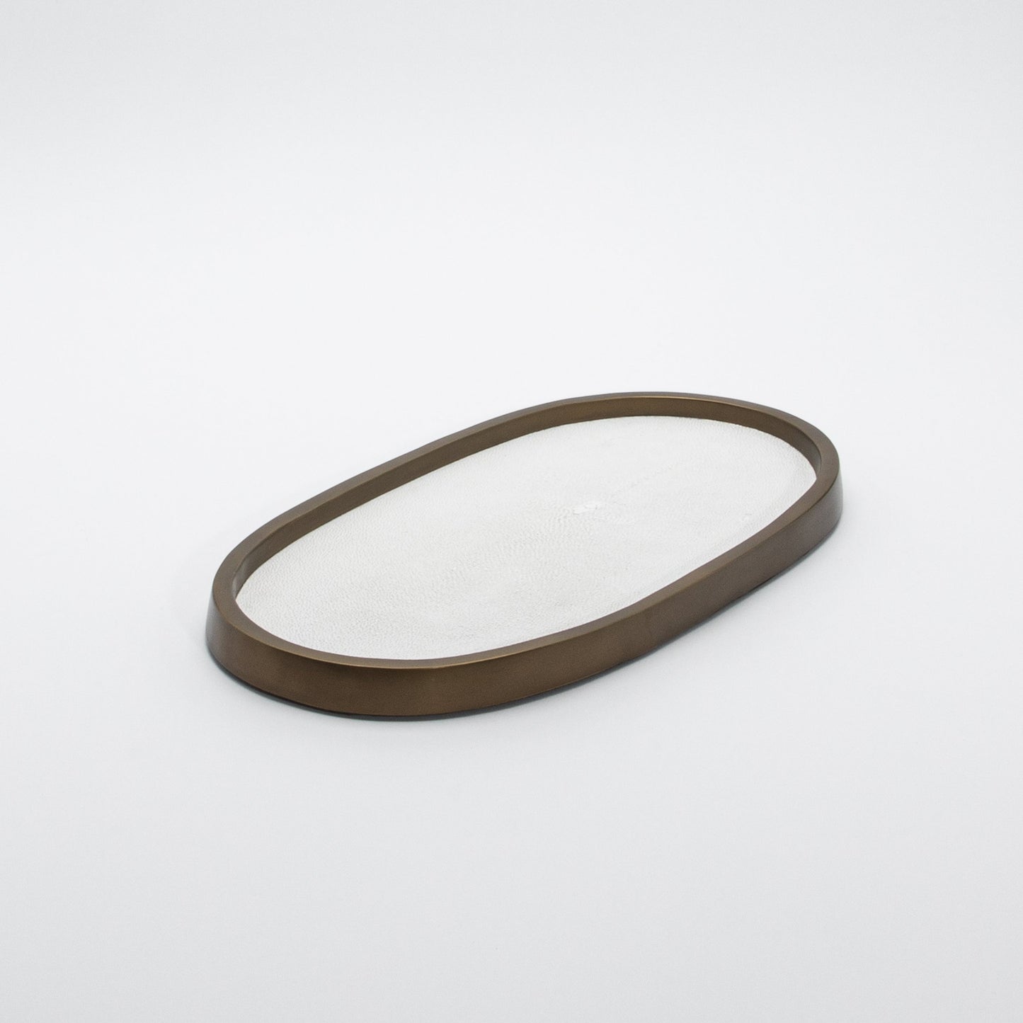 Tray in Shagreen with Bronze Patina Brass by Kifu Paris