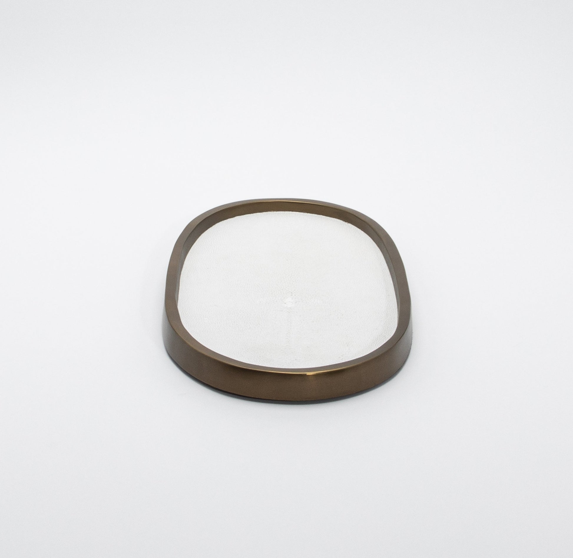 Tray in Shagreen with Bronze Patina Brass by Kifu Paris