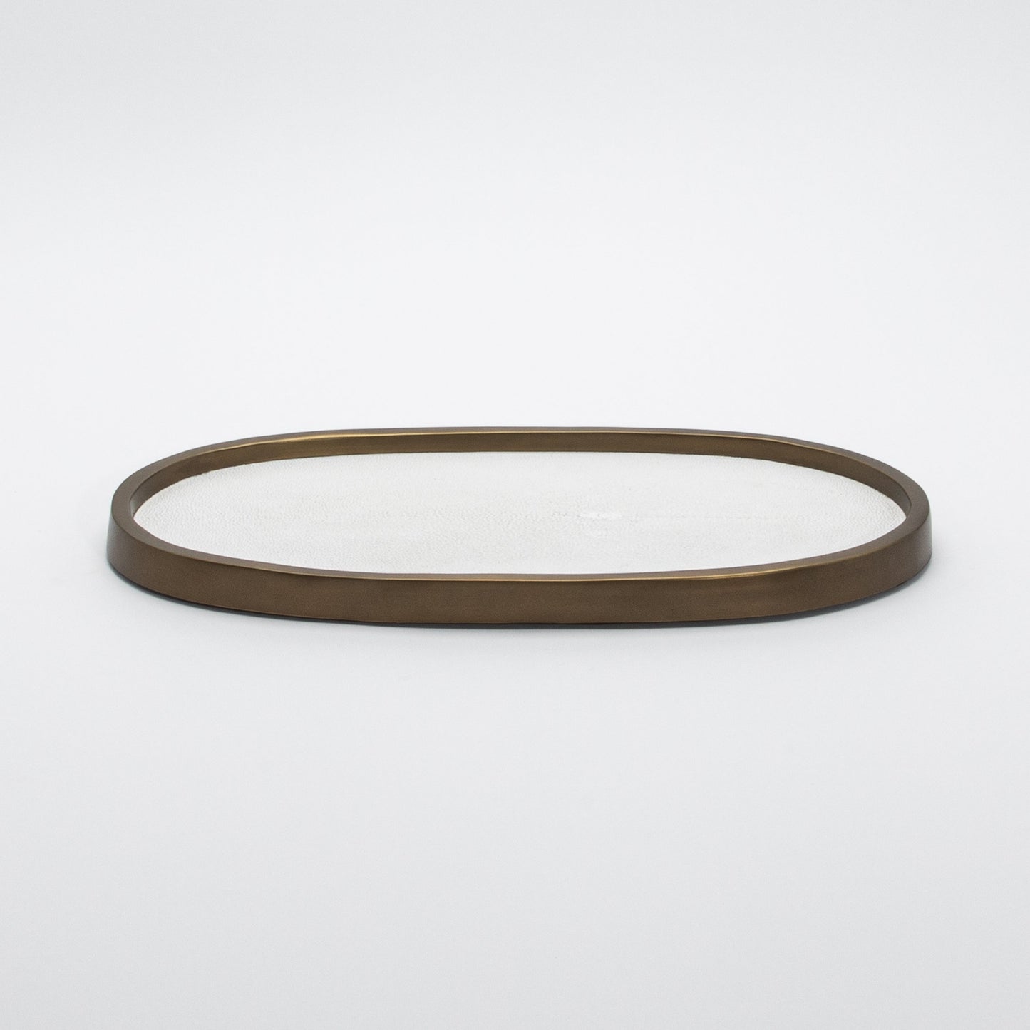 Tray in Shagreen with Bronze Patina Brass by Kifu Paris
