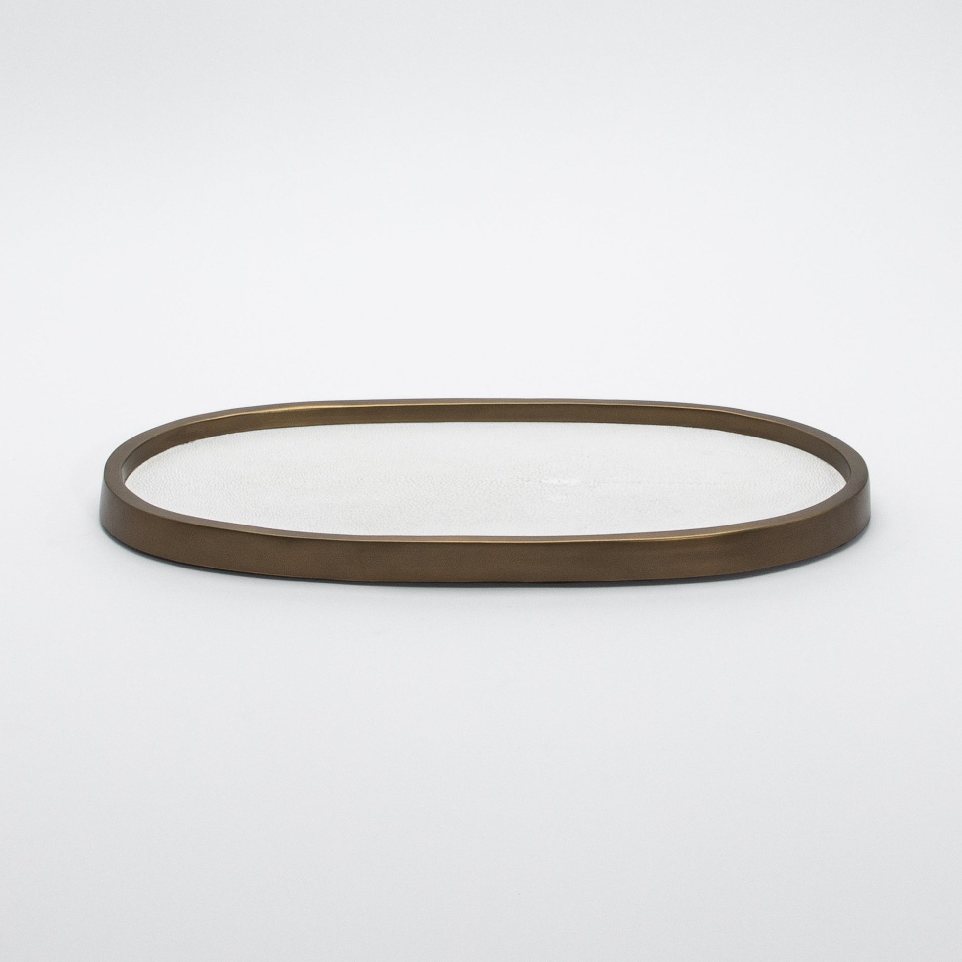 Tray in Shagreen with Bronze Patina Brass by Kifu Paris