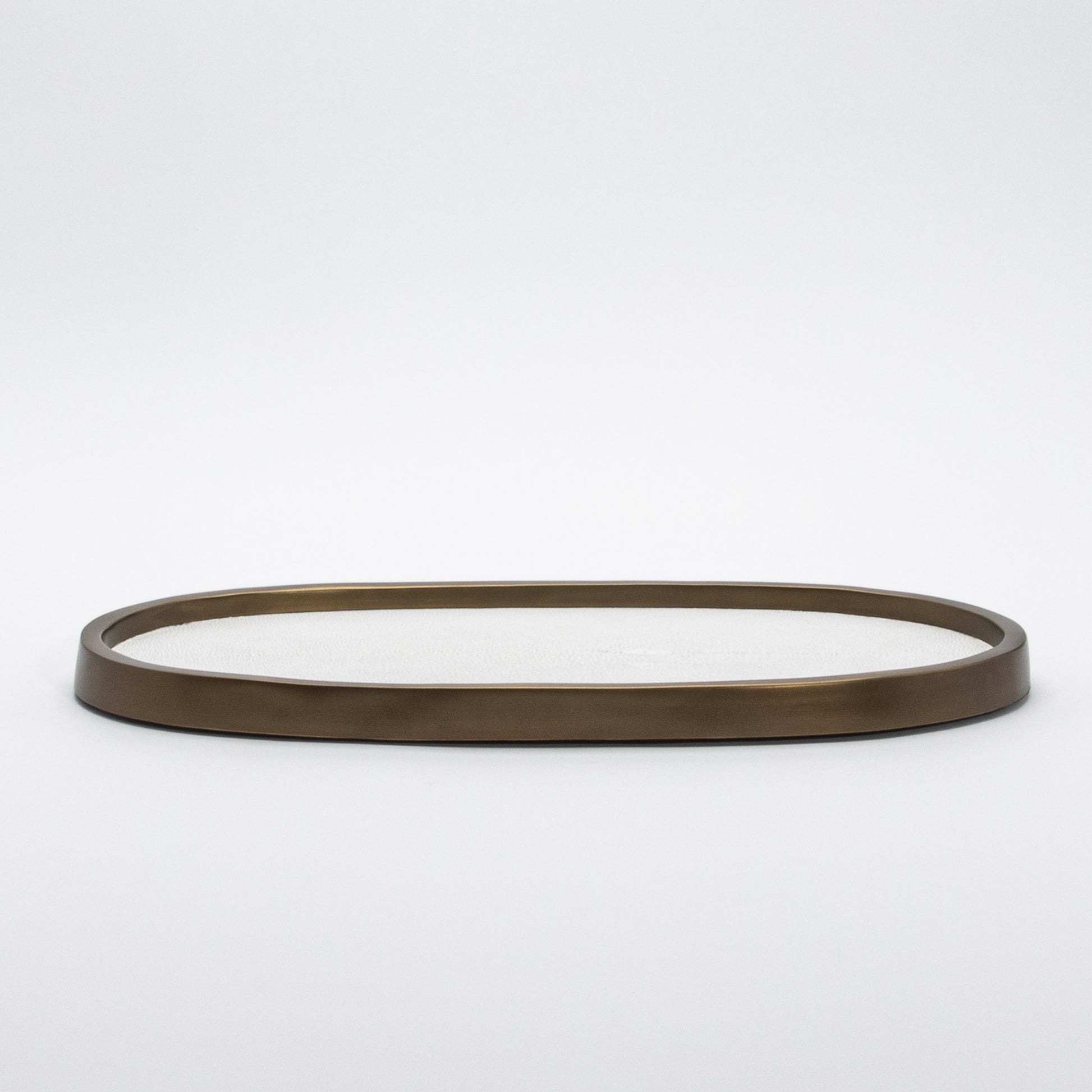 Tray in Shagreen with Bronze Patina Brass by Kifu Paris