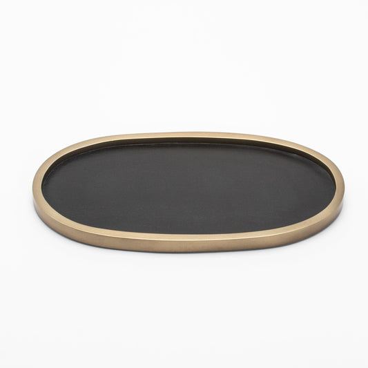 Tray in Oak with Bronze Patina Brass by Kifu Paris
