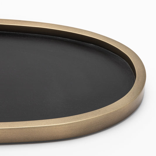 Tray in Oak with Bronze Patina Brass by Kifu Paris