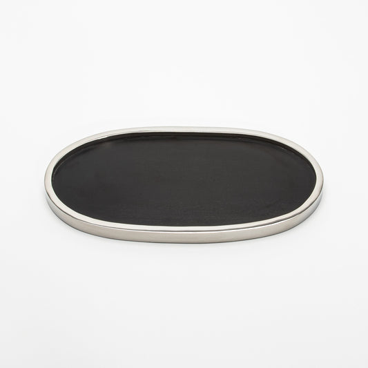 Tray in Oak with Polished Stainless Steel by Kifu Paris