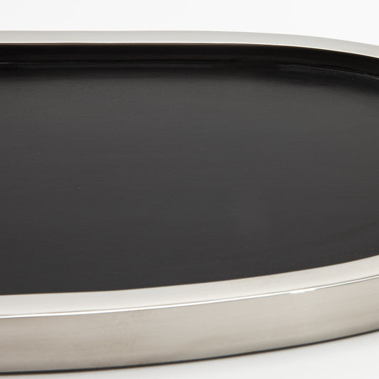 Tray in Oak with Polished Stainless Steel by Kifu Paris