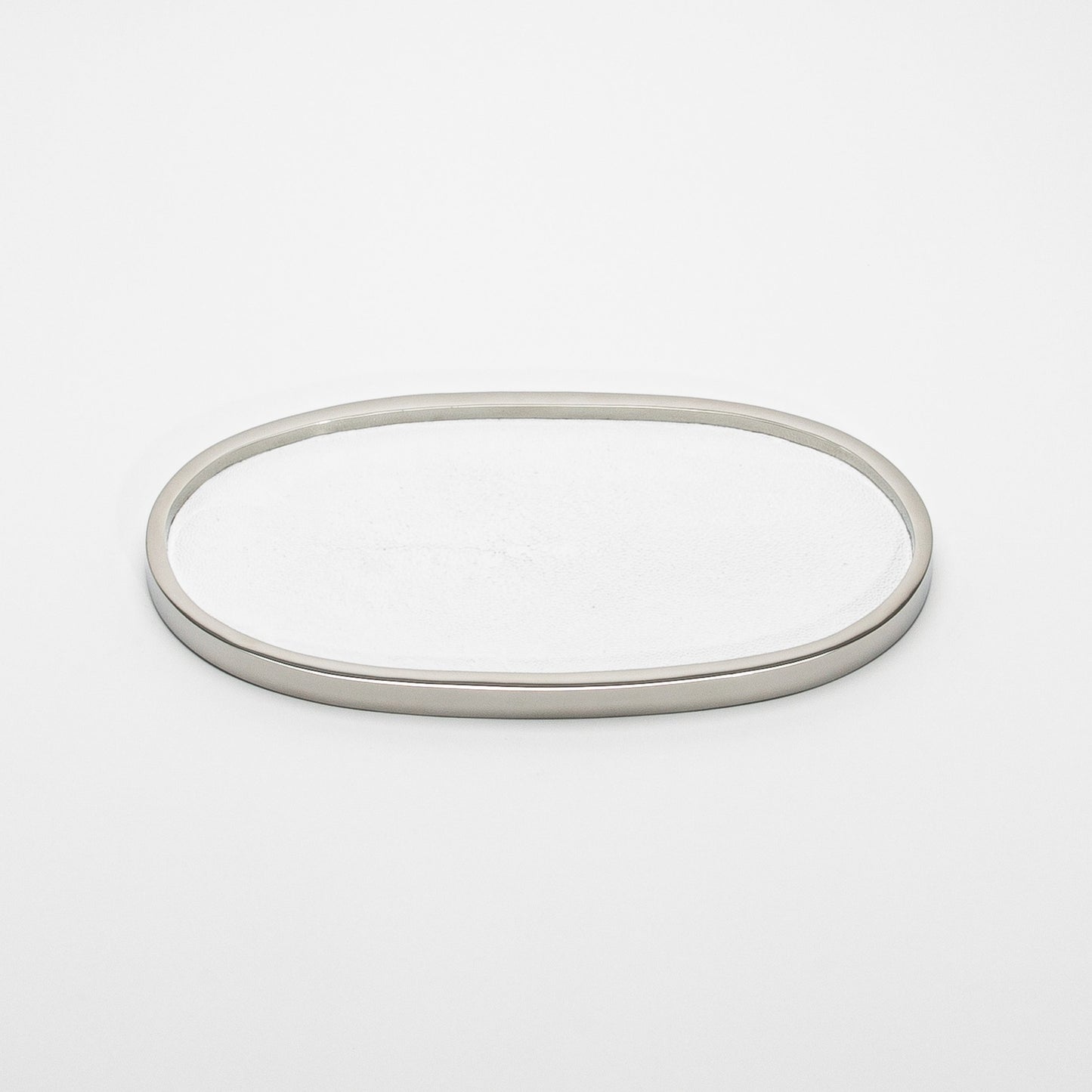 Tray in Shagreen with Polished Stainless Steel by Kifu Paris