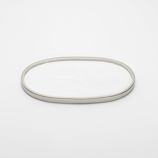Tray in Shagreen with Polished Stainless Steel by Kifu Paris