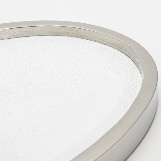 Tray in Shagreen with Polished Stainless Steel by Kifu Paris
