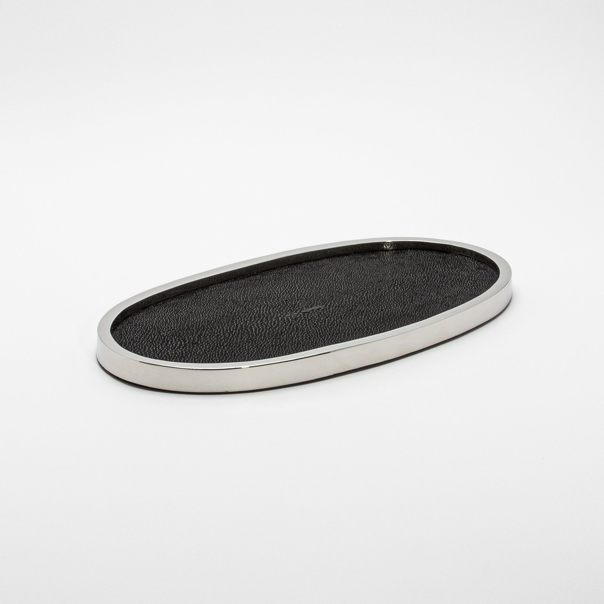 Tray in Shagreen with Polished Stainless Steel by Kifu Paris