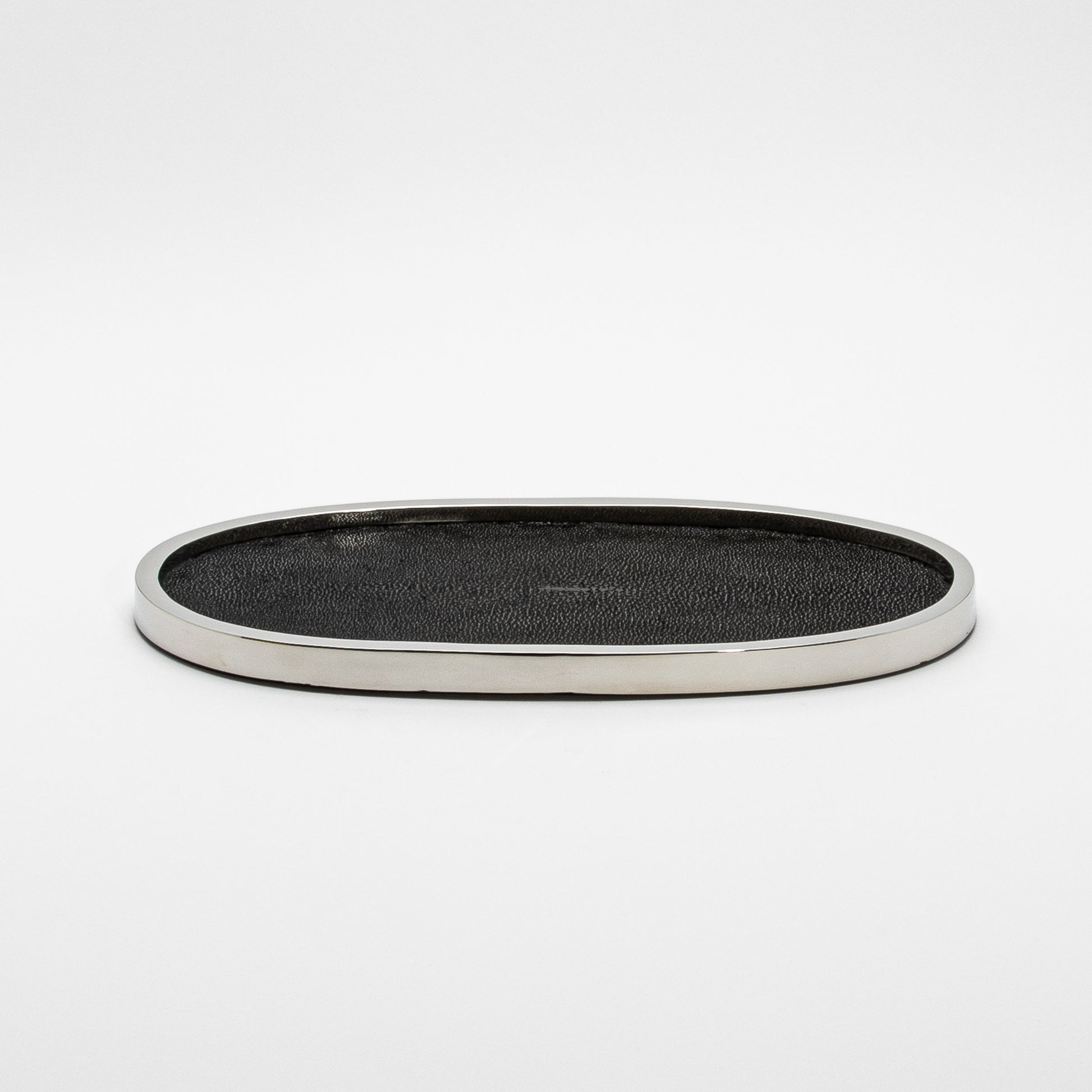 Tray in Shagreen with Polished Stainless Steel by Kifu Paris