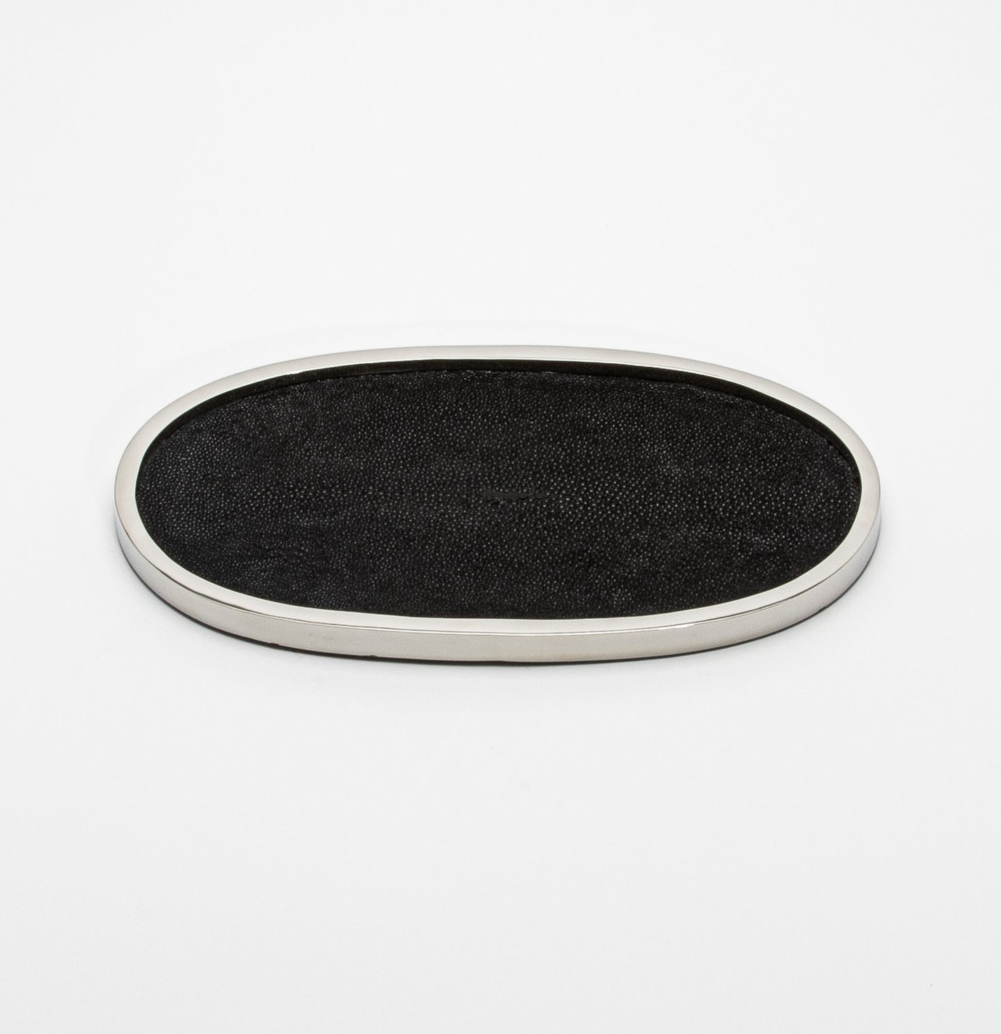 Tray in Shagreen with Polished Stainless Steel by Kifu Paris