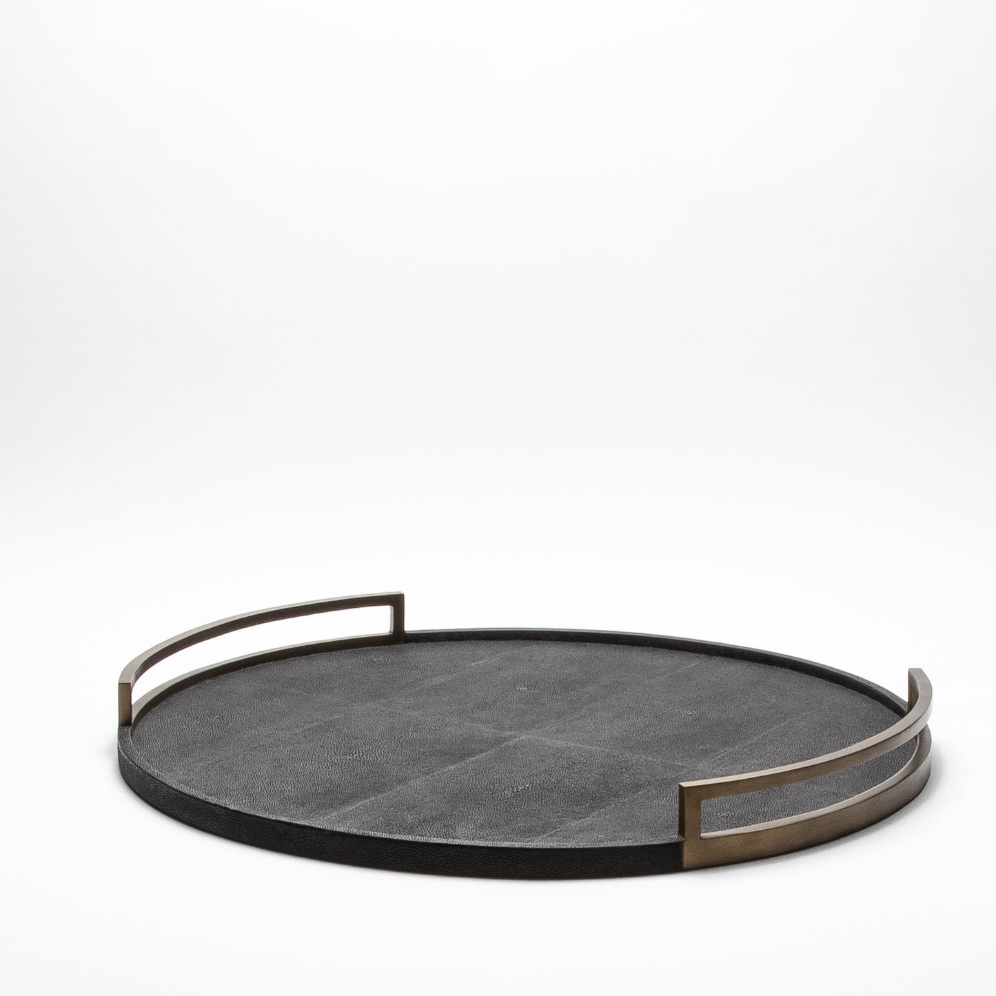Extra Large Round Tray in Shagreen by R&Y Augousti