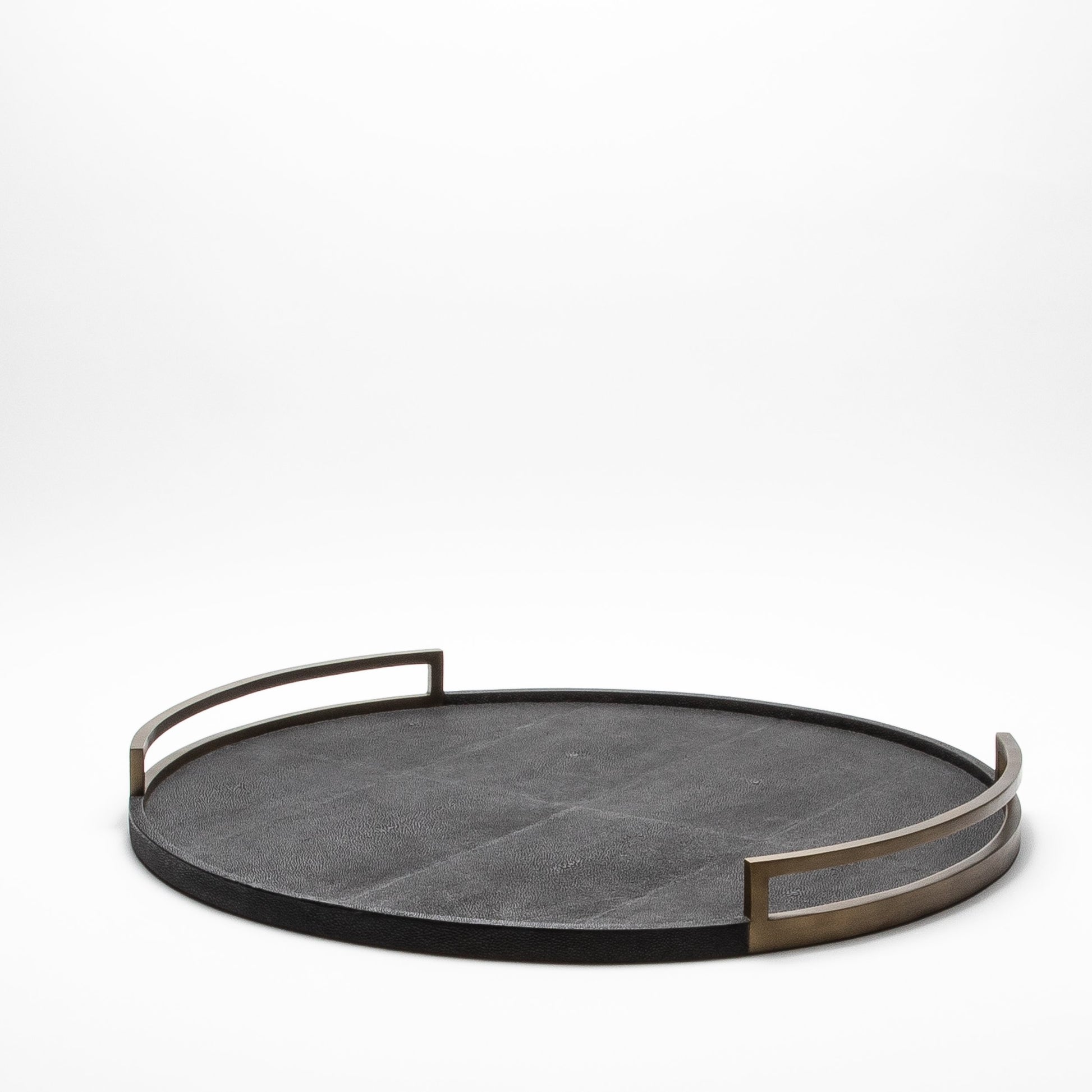 Extra Large Round Tray in Shagreen by R&Y Augousti