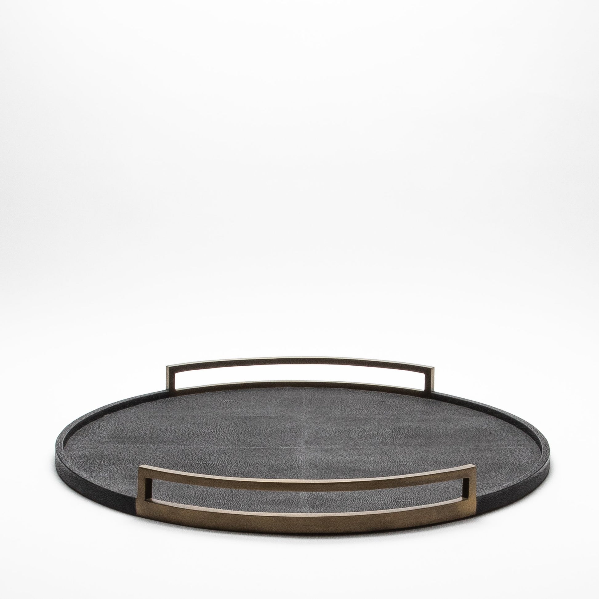 Extra Large Round Tray in Shagreen by R&Y Augousti
