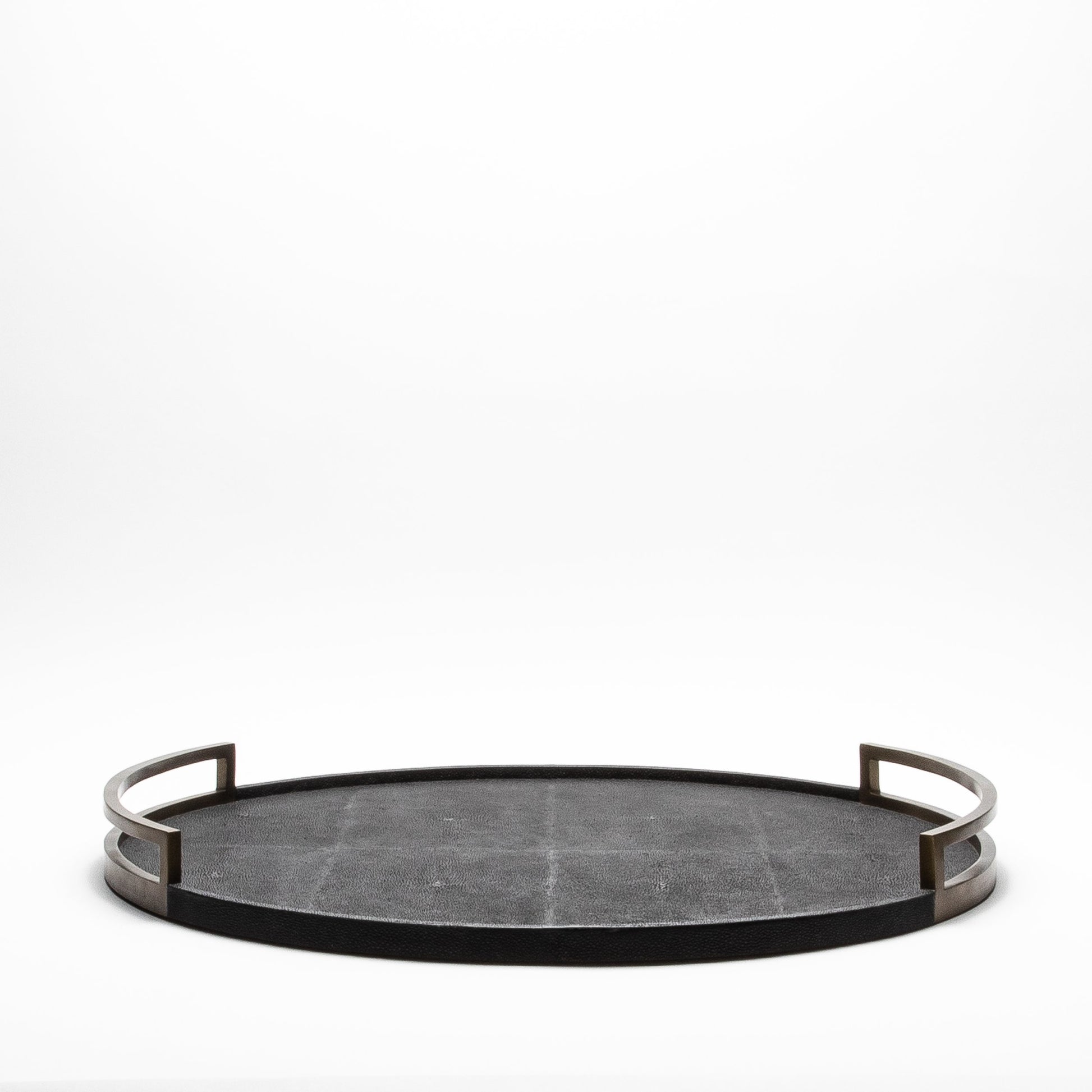 Extra Large Round Tray in Shagreen by R&Y Augousti