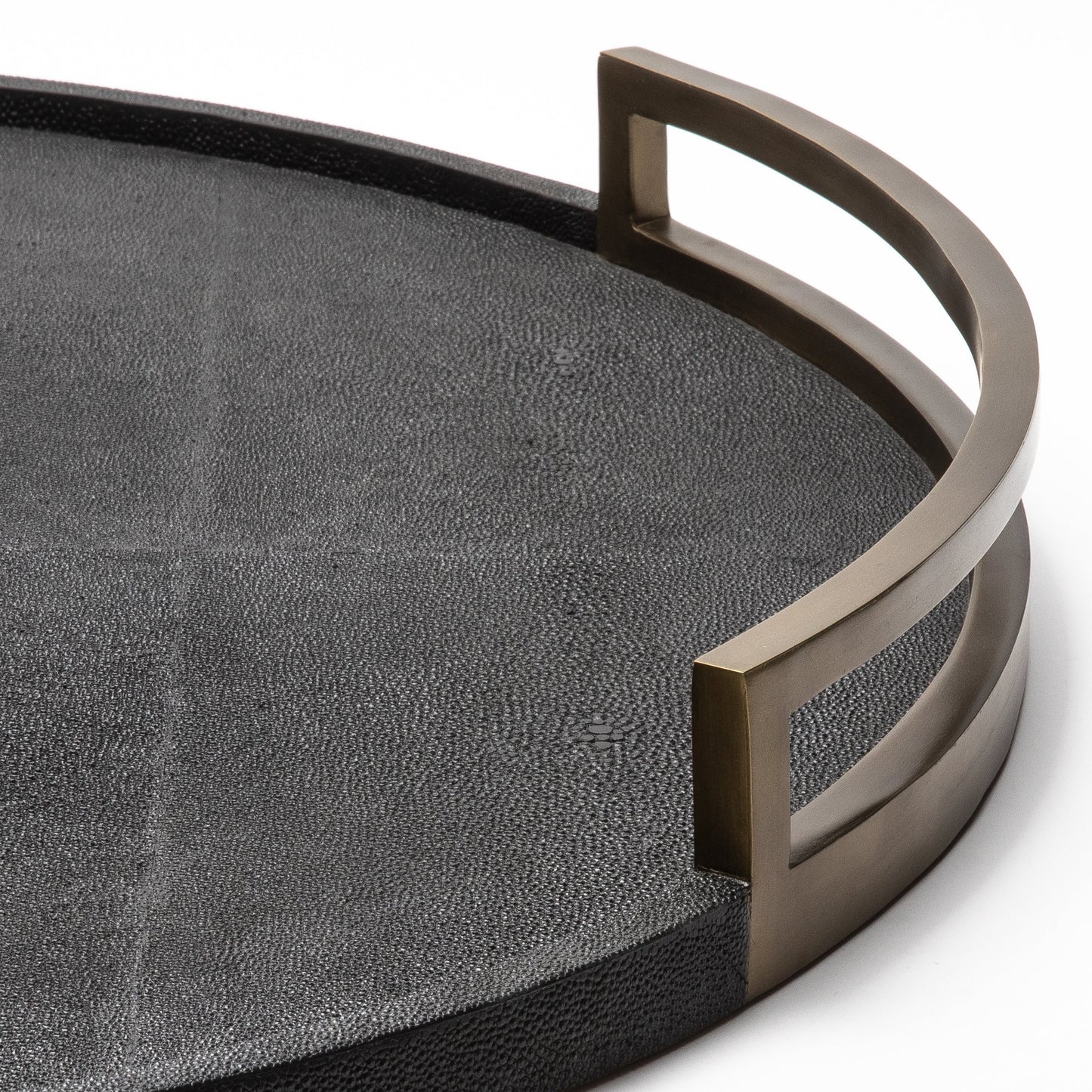 Extra Large Round Tray in Shagreen by R&Y Augousti