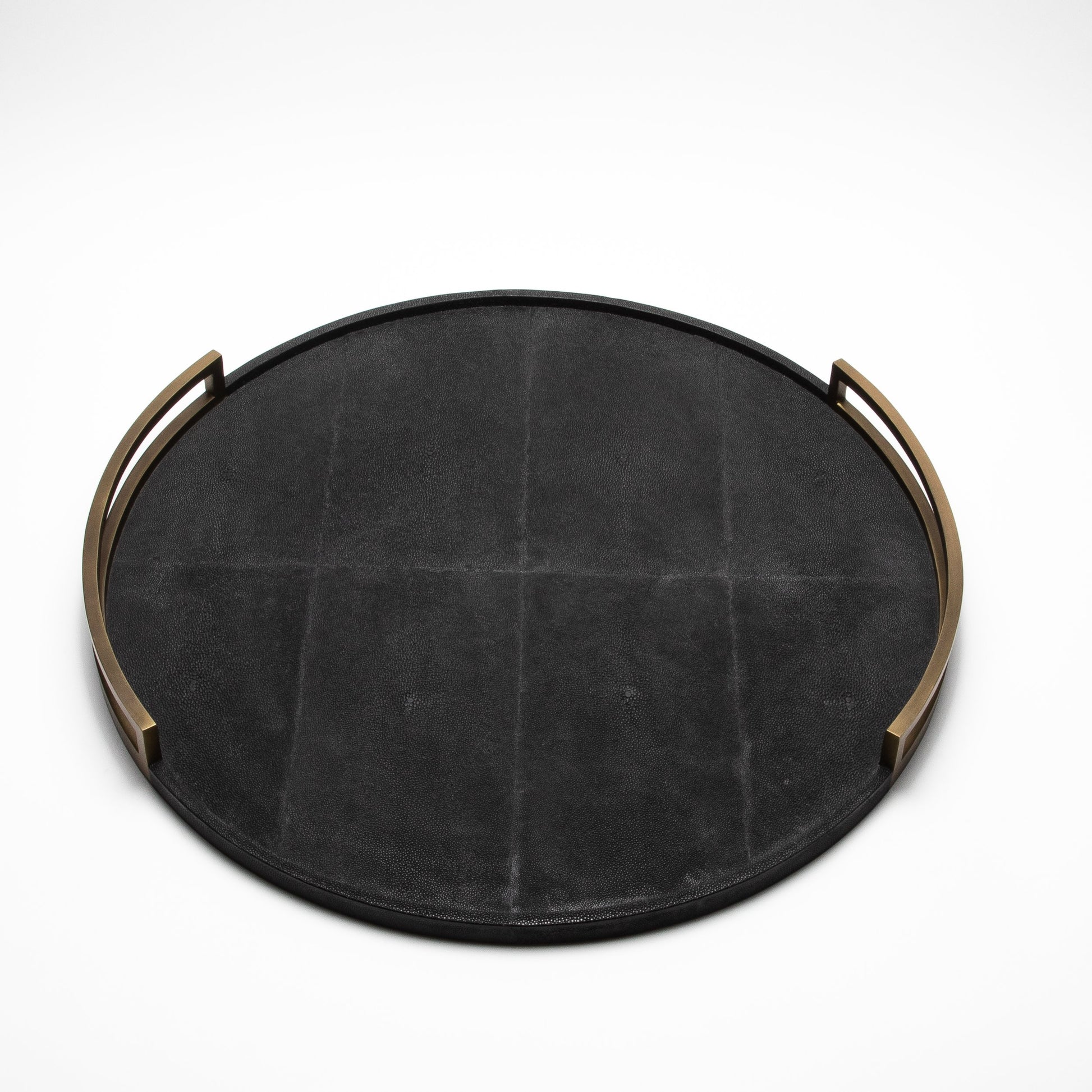 Extra Large Round Tray in Shagreen by R&Y Augousti