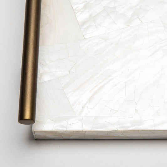 Rectangular Tray in Mother of Pearl with Bronze Patina Brass by R&Y Augousti