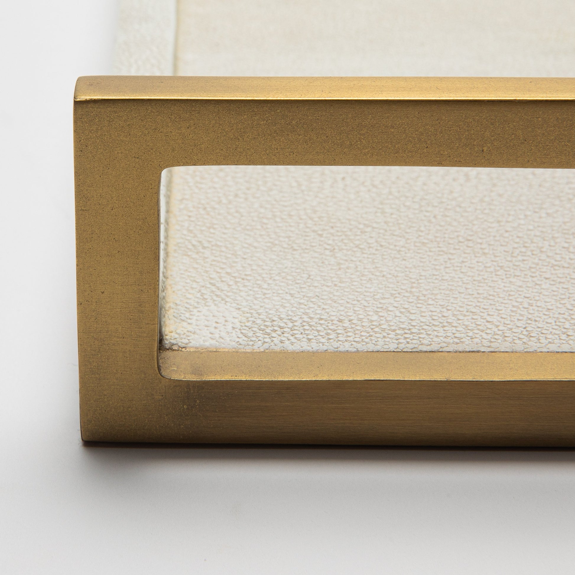 Rectangular Tray in Natural Cream Shagreen with Bronze Patina Brass by R&Y Augousti