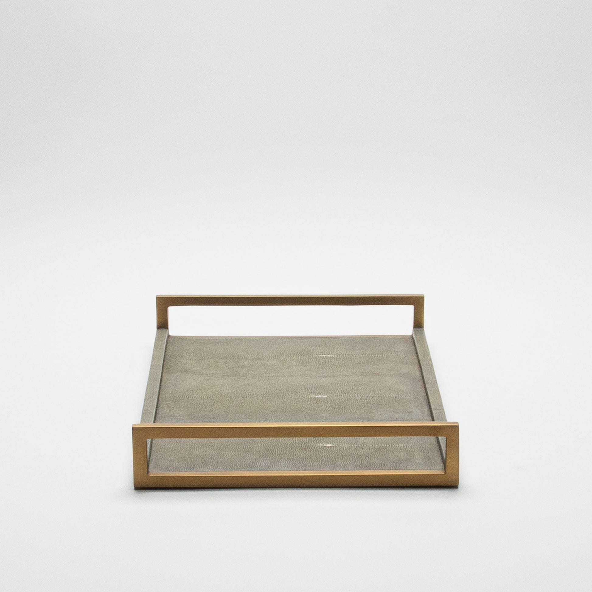Rectangular Tray in Shagreen with Bronze by R&Y Augousti