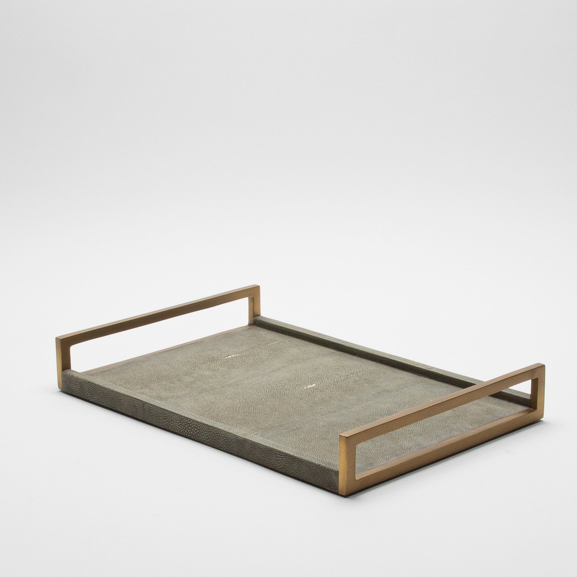 Rectangular Tray in Shagreen with Bronze by R&Y Augousti