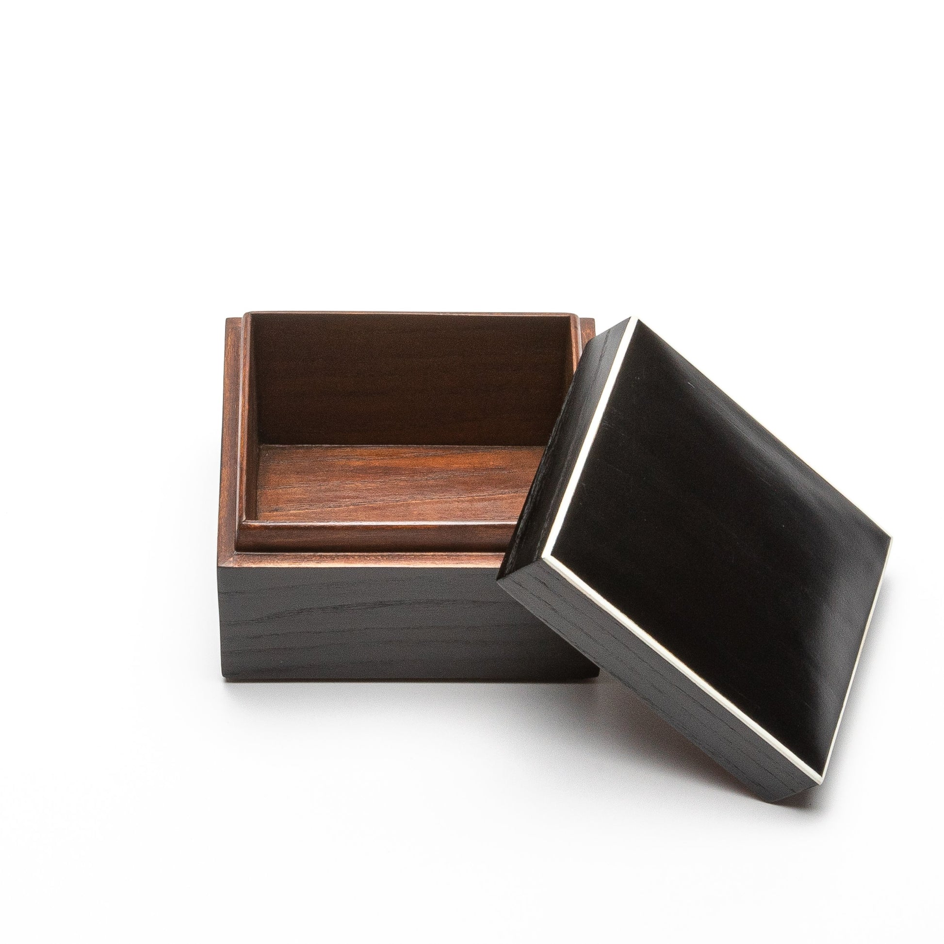 Set of 3 Curved Top Boxes in Black Oak by R&Y Augousti