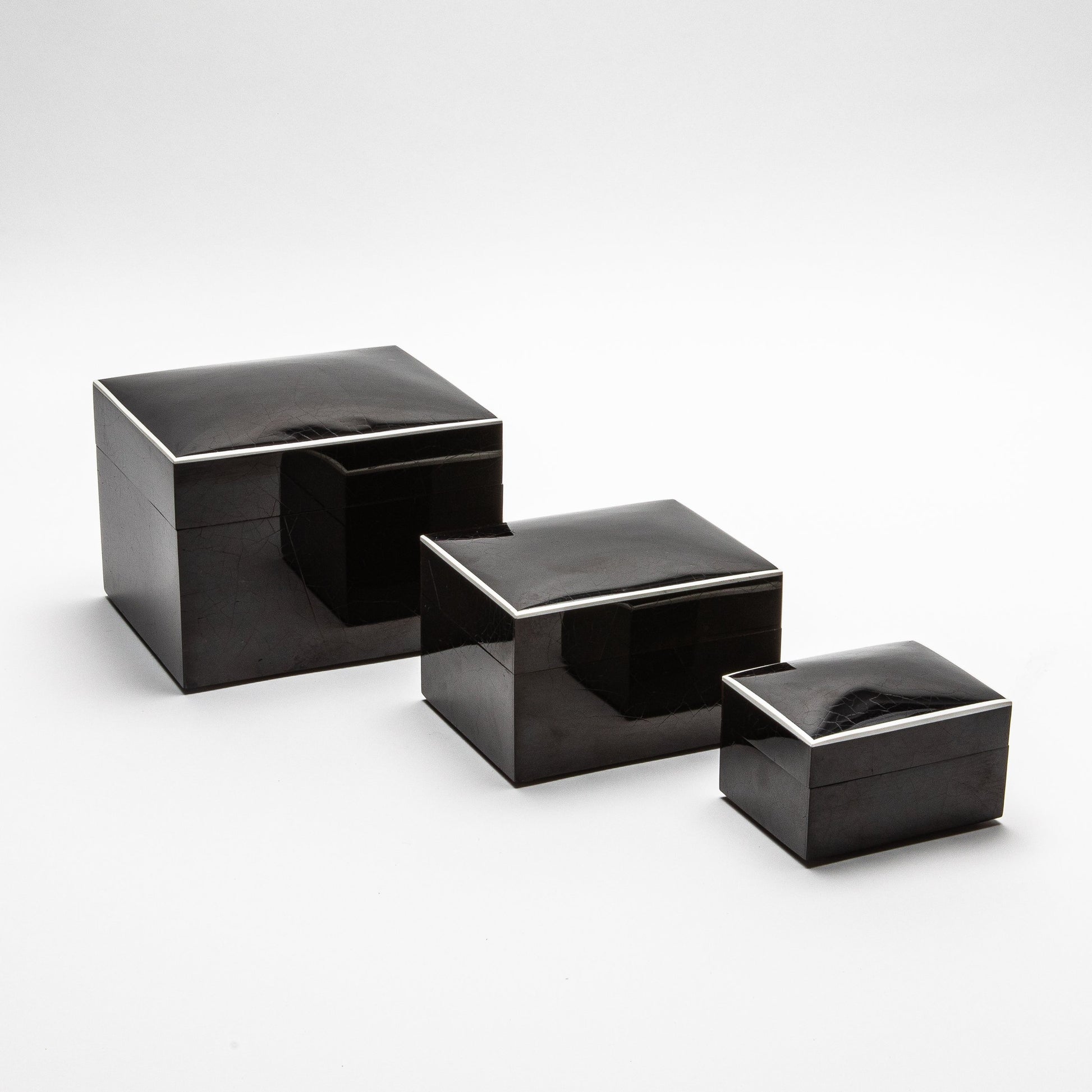 Set of 3 Curved Top Boxes in Pen Shell by R&Y Augousti