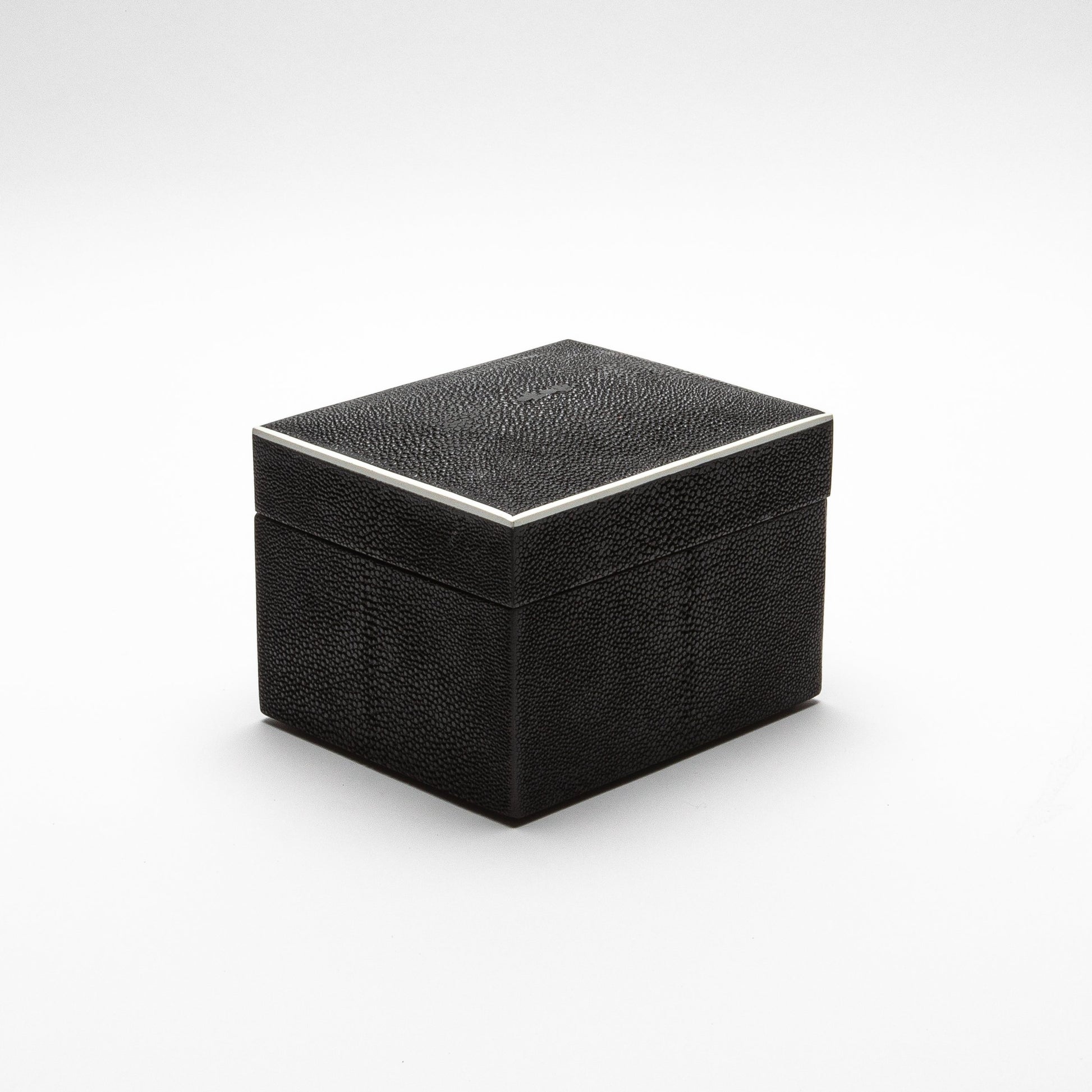 Set of 3 Curved Top Boxes in Black Shagreen by R&Y Augousti