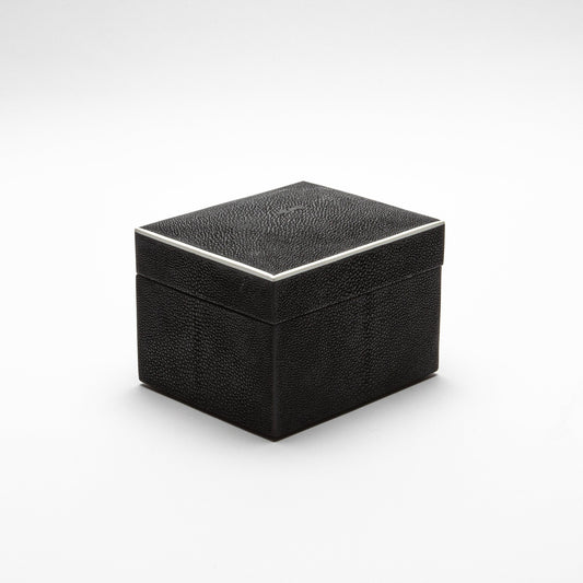 Set of 3 Curved Top Boxes in Black Shagreen by R&Y Augousti