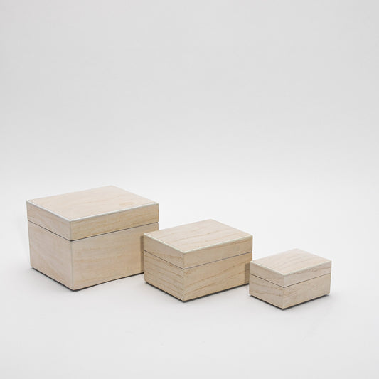 Set of 3 Curved Top Boxes in White Oak by R&Y Augousti